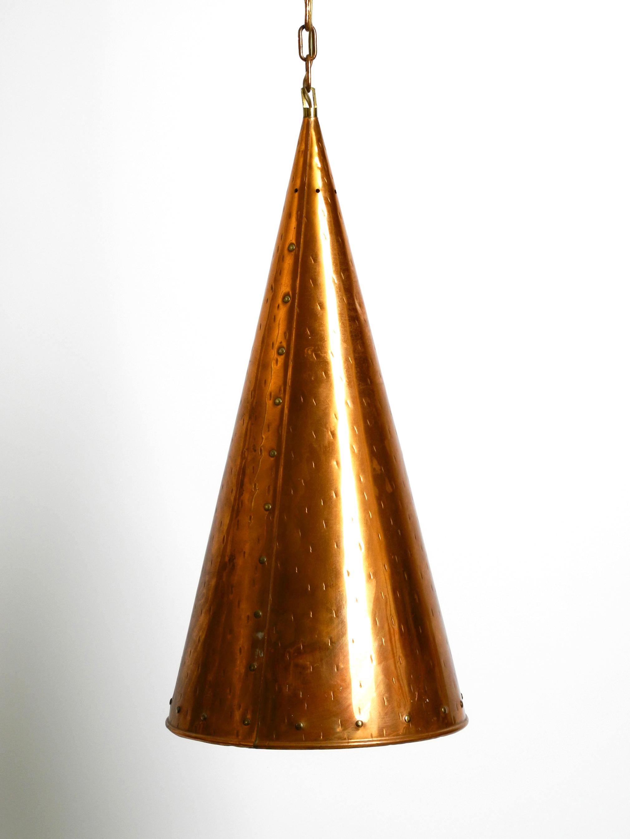 1960's Copper Cone Pendant Lamp from Th. Valentine Copenhagen Made in Denmark 11