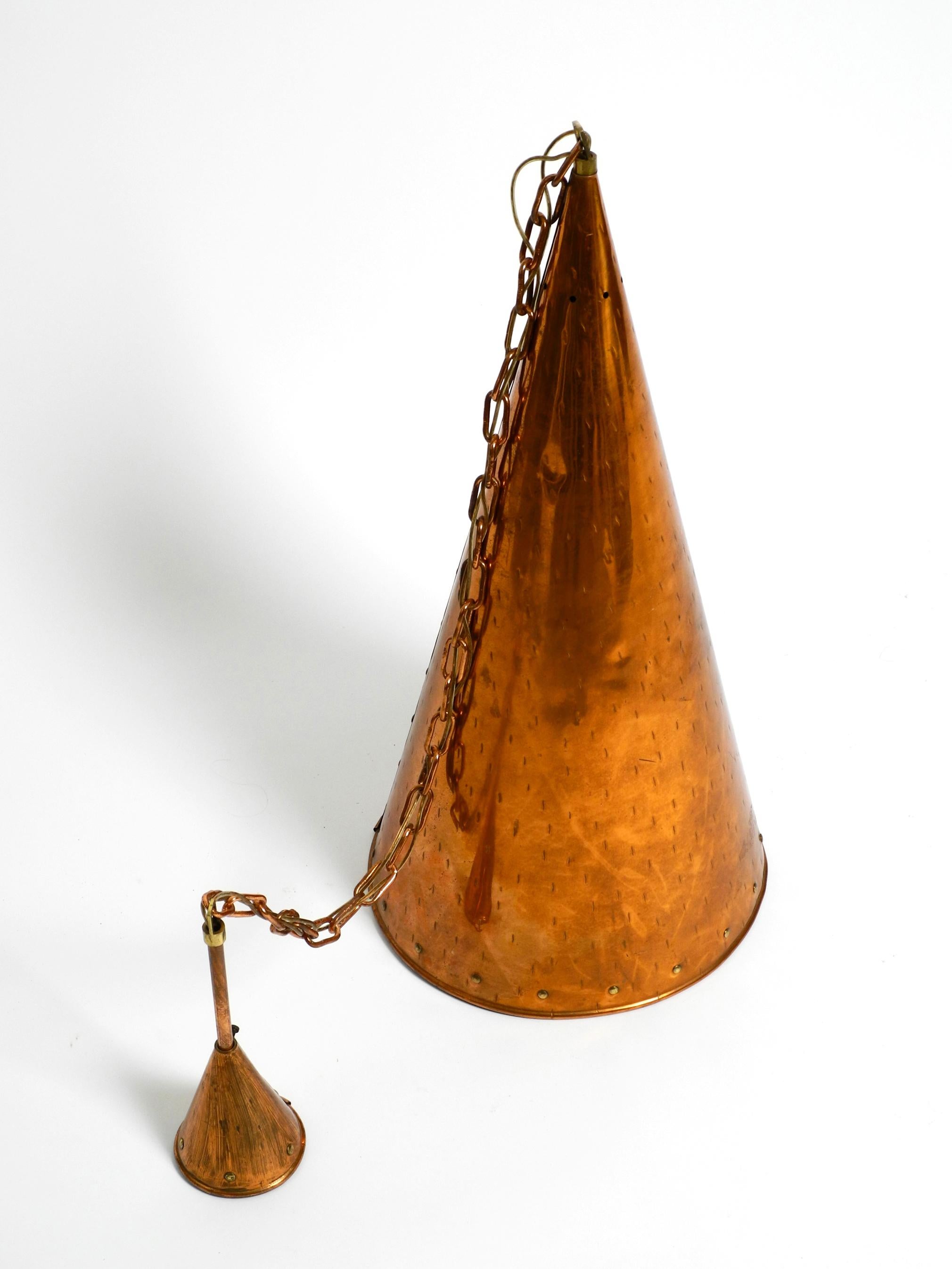 Danish 1960's Copper Cone Pendant Lamp from Th. Valentine Copenhagen Made in Denmark