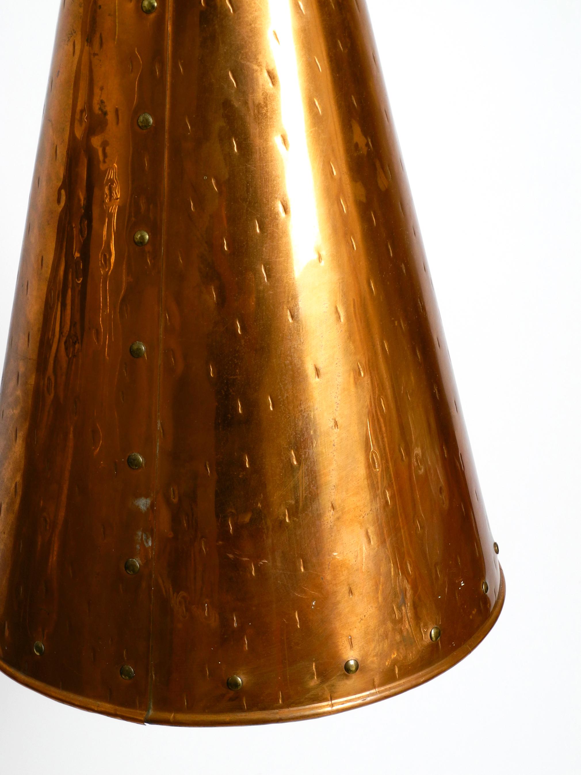 Mid-20th Century 1960's Copper Cone Pendant Lamp from Th. Valentine Copenhagen Made in Denmark