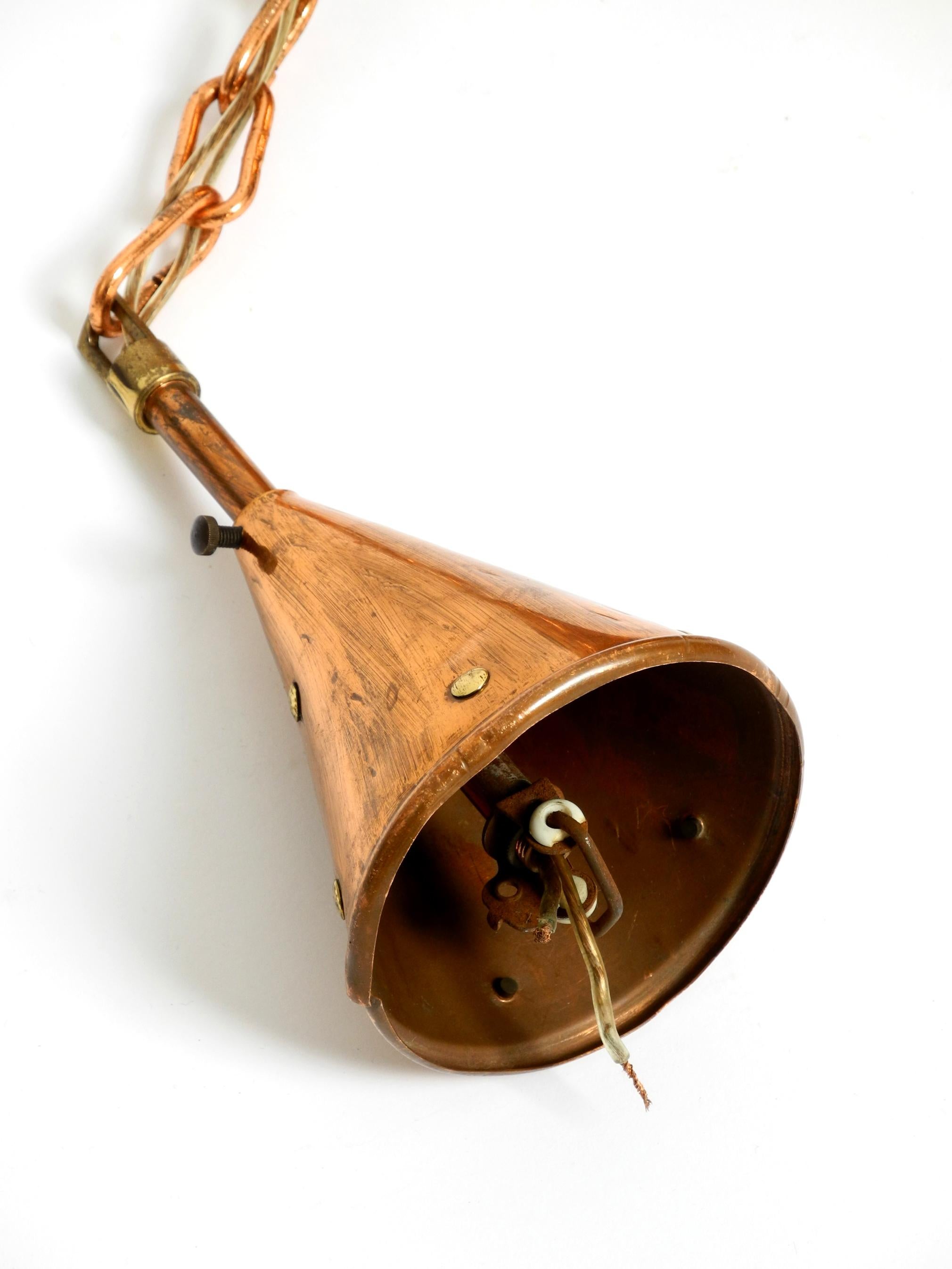 1960's Copper Cone Pendant Lamp from Th. Valentine Copenhagen Made in Denmark 1