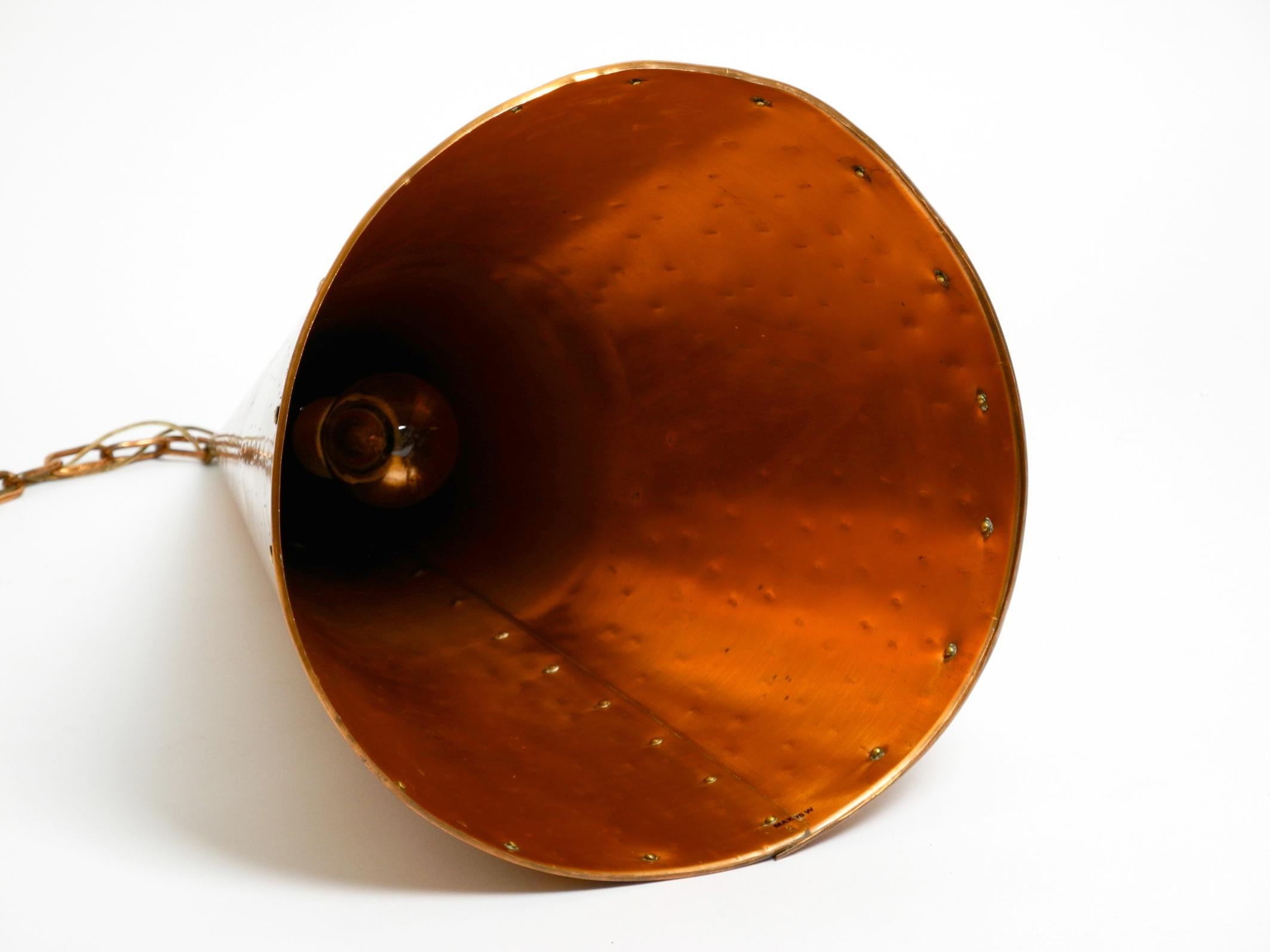 1960's Copper Cone Pendant Lamp from Th. Valentine Copenhagen Made in Denmark 2