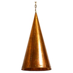1960's Copper Cone Pendant Lamp from Th. Valentine Copenhagen Made in Denmark