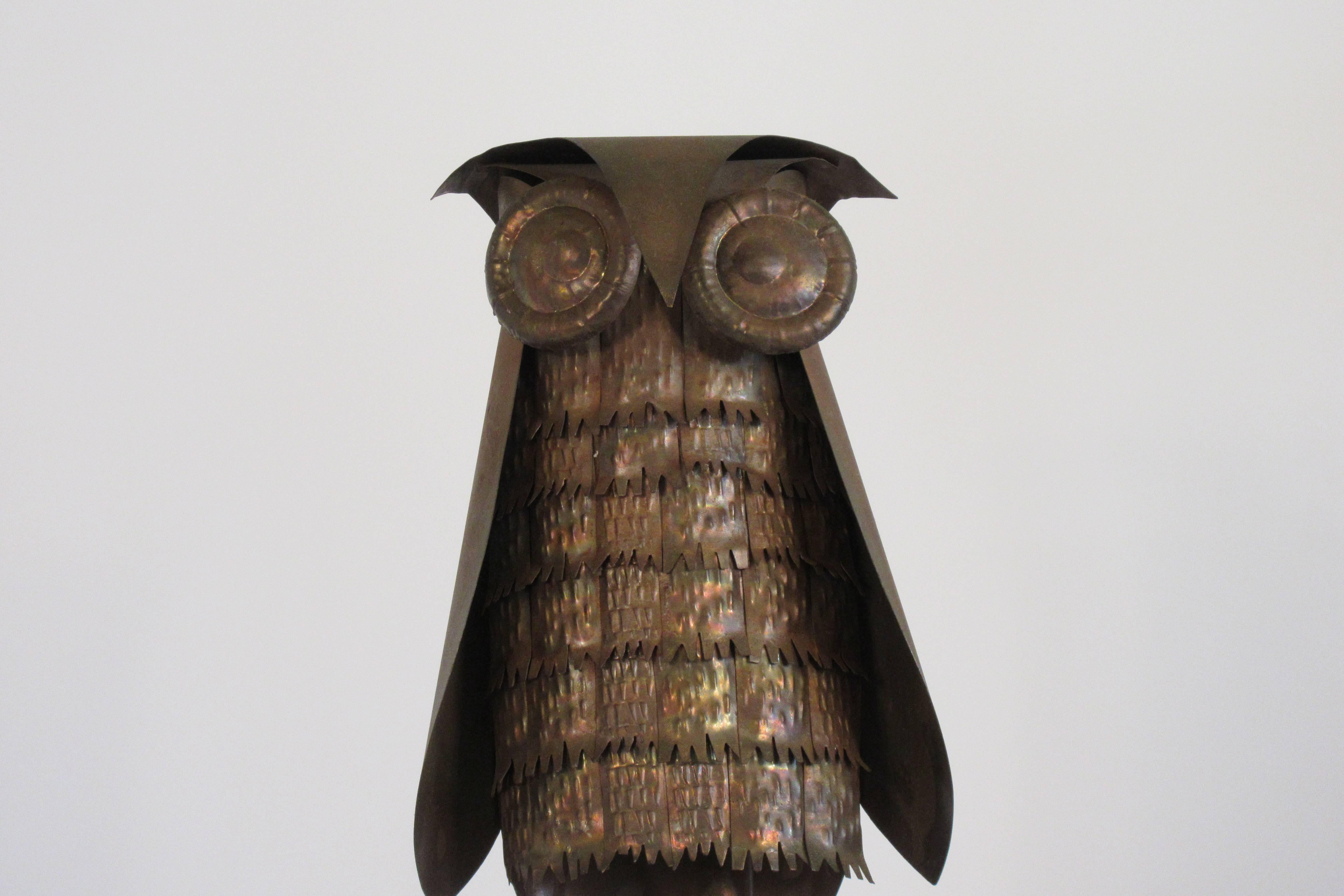1960s copper owl sculpture.