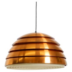 1960s copper slat pendant lamp by Hans-Agne Jakobsson for Markaryd Sweden