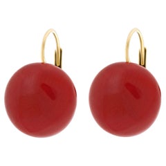 1960s Coral Button Earrings