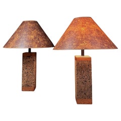 1960’s cork table lamps