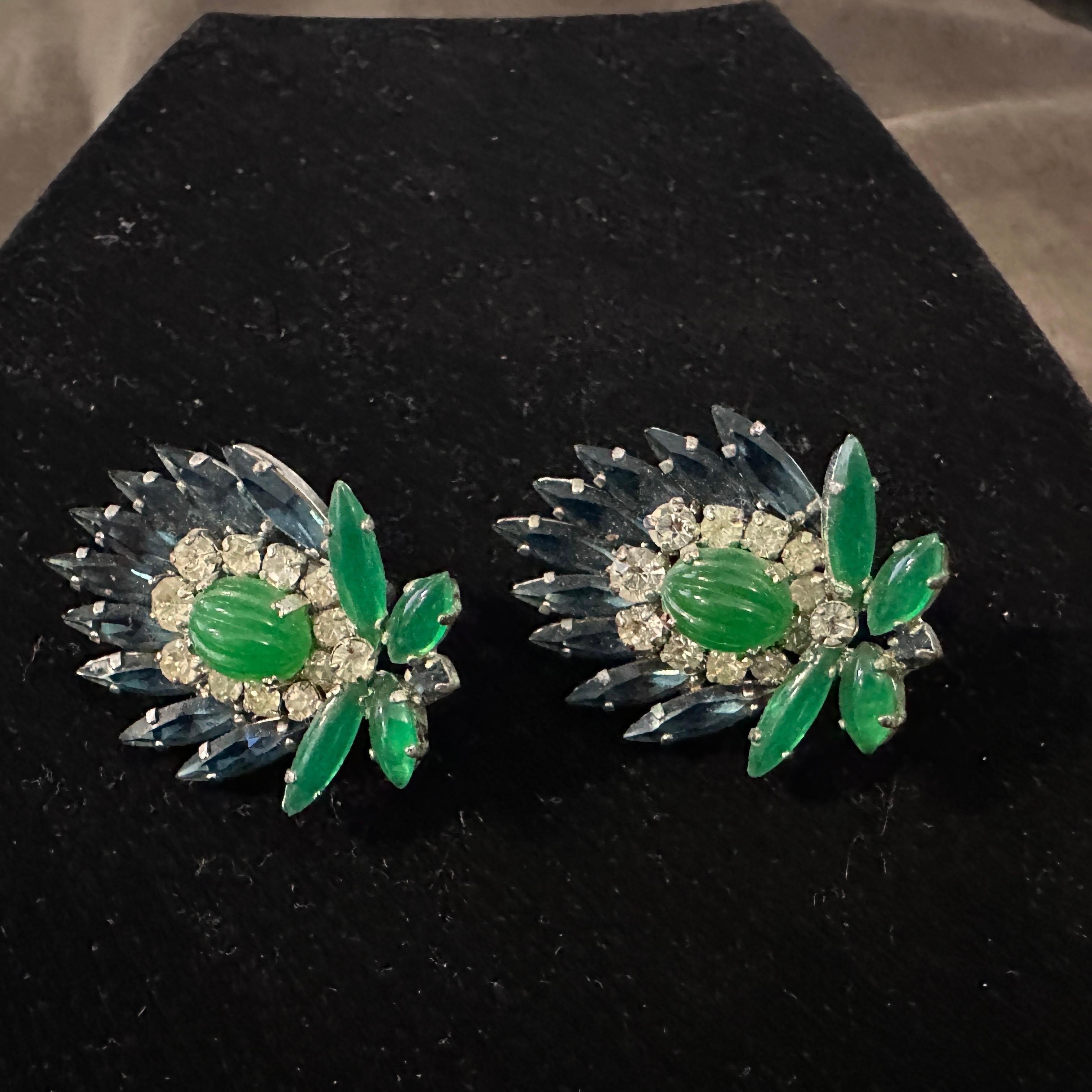 1960s Costume Jewelry Clip-on Earrings by Christian Dior For Sale 2