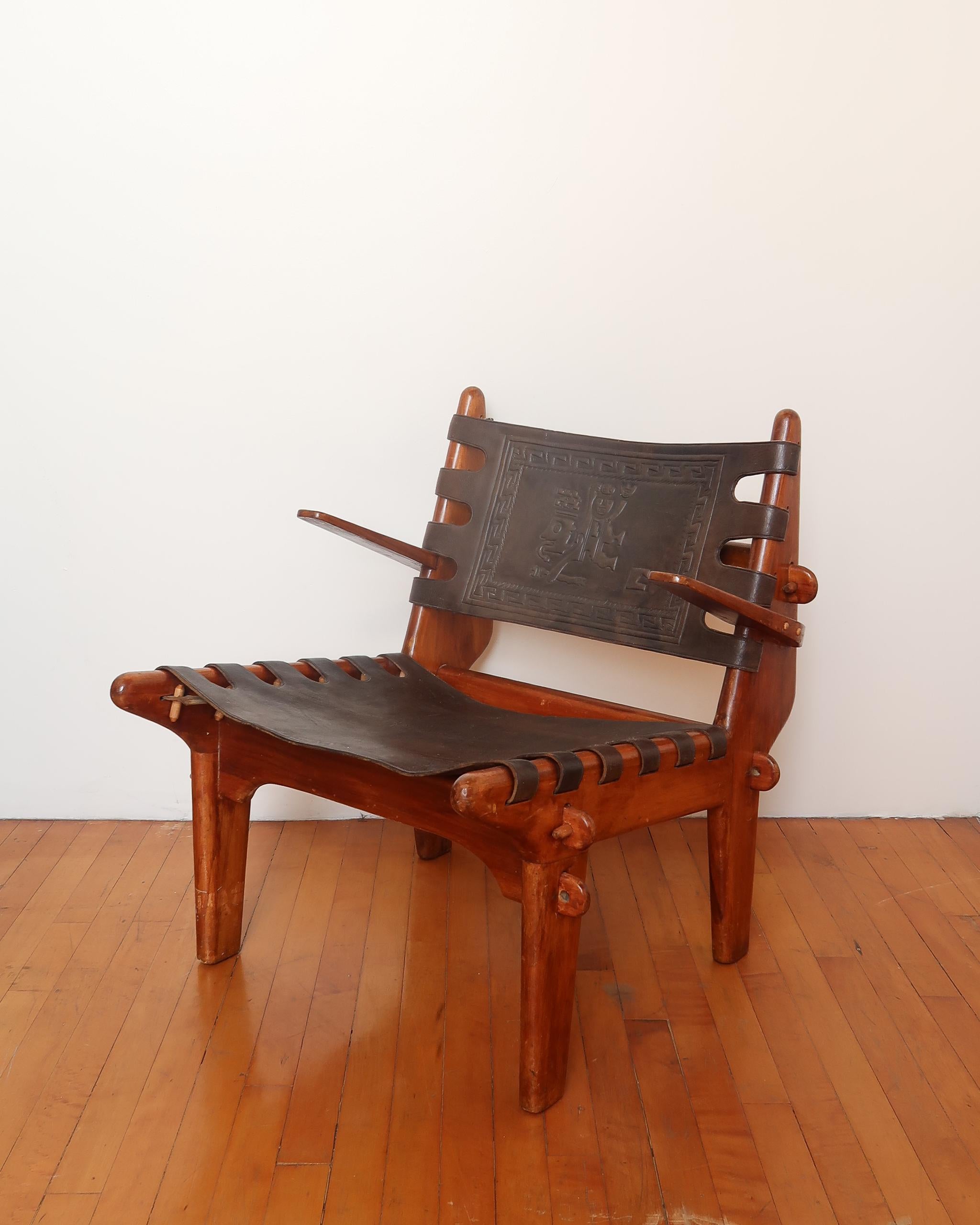 Brutalist 1960s Cotacachi Lounge Chair by Angel Pazmino for Muebles de Estilo For Sale
