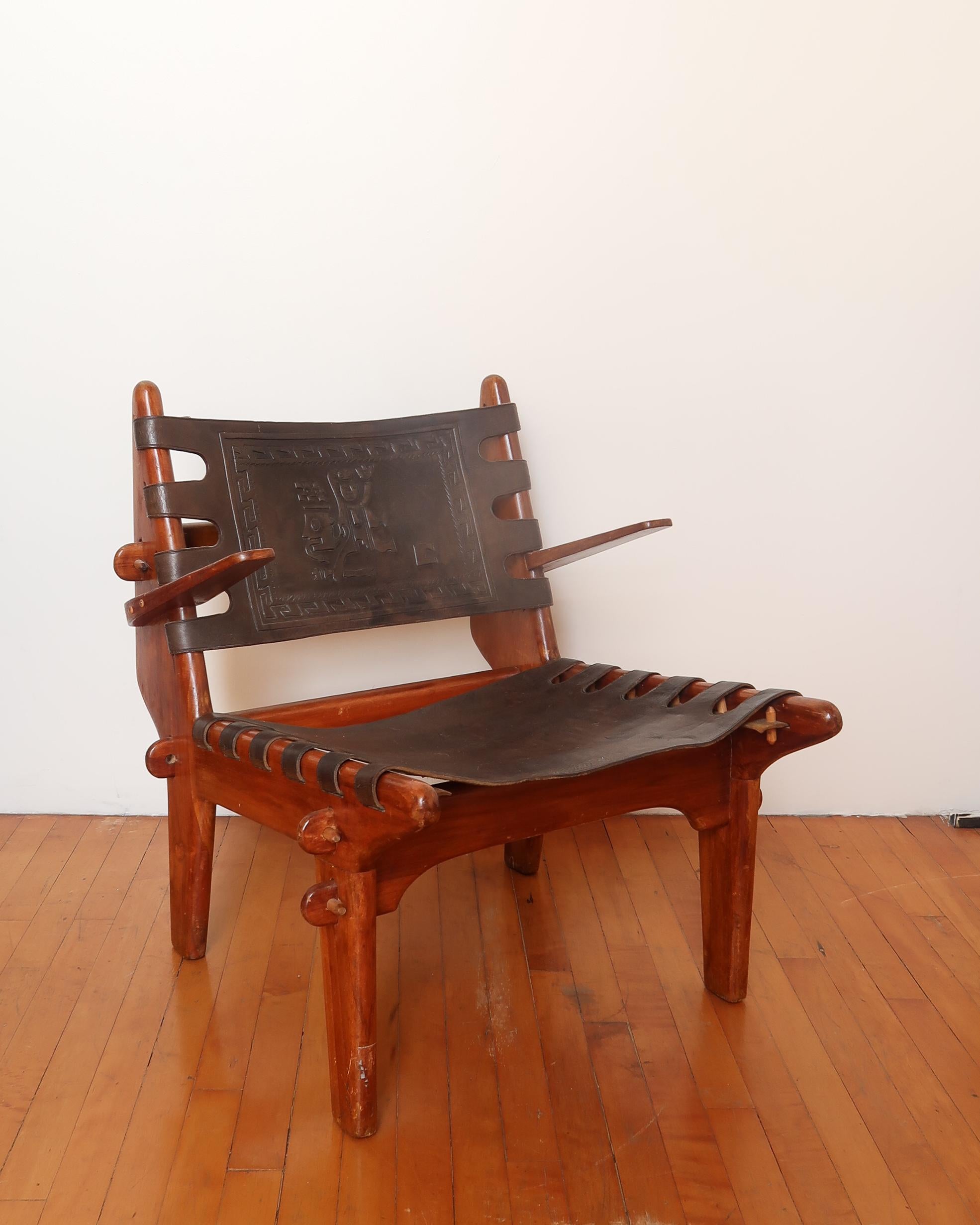 1960s Cotacachi Lounge Chair by Angel Pazmino for Muebles de Estilo In Fair Condition For Sale In Los Angeles, CA