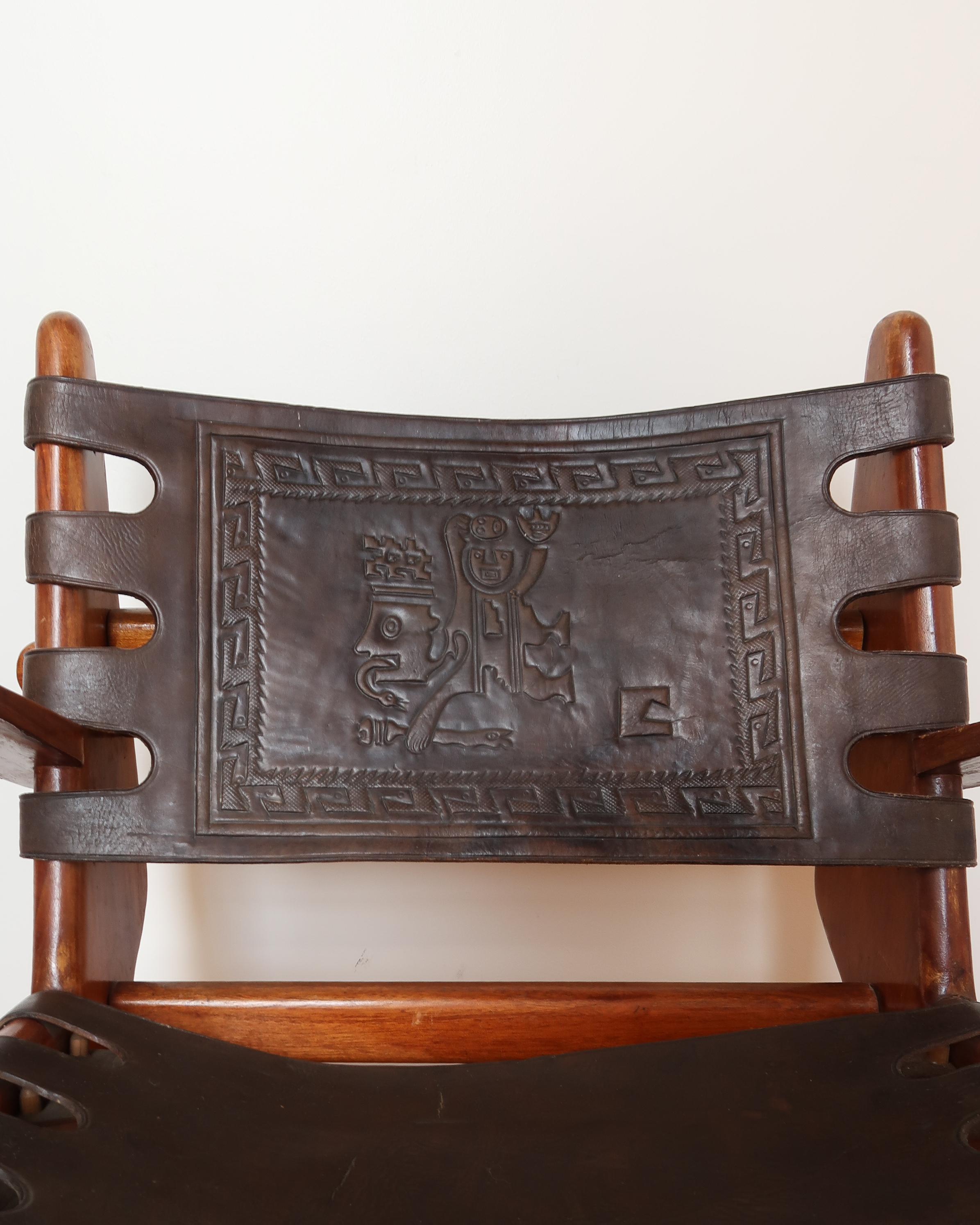 Leather 1960s Cotacachi Lounge Chair by Angel Pazmino for Muebles de Estilo For Sale