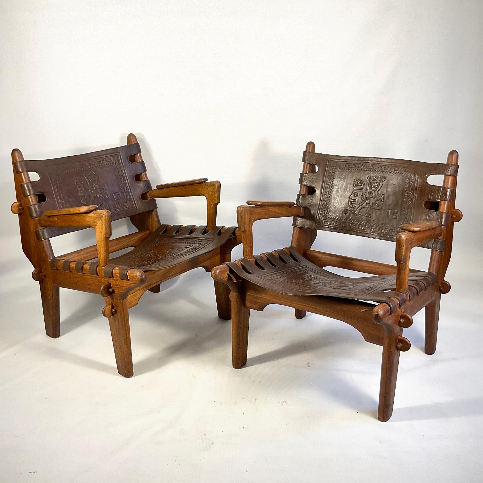 Pair of 1960s Cotacachi Lounge Chairs by Angel Pazmino for Muebles de Estilo.

