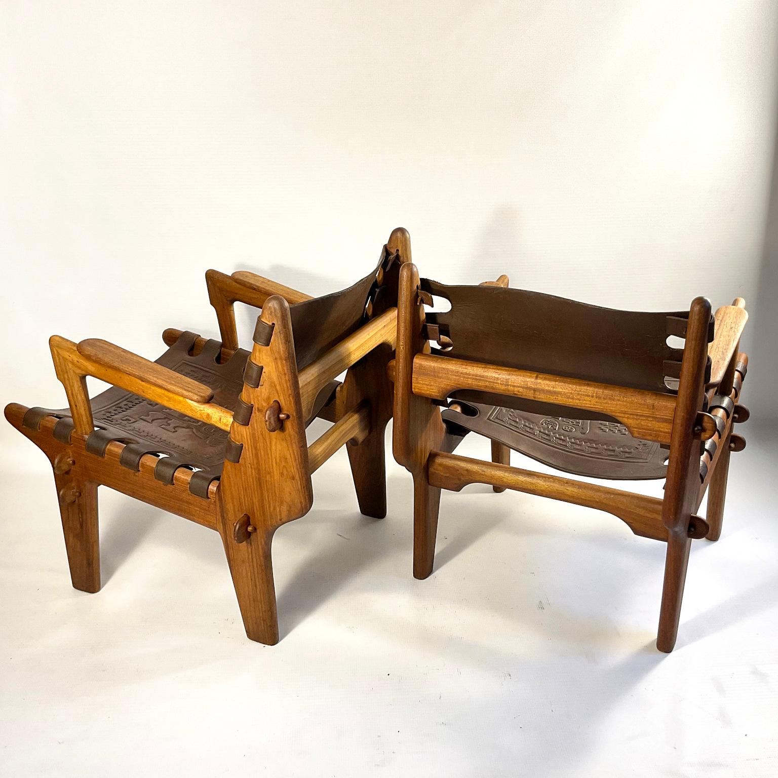 Brutalist 1960s Cotacachi Lounge Chairs by Angel Pazmino for Muebles de Estilo For Sale
