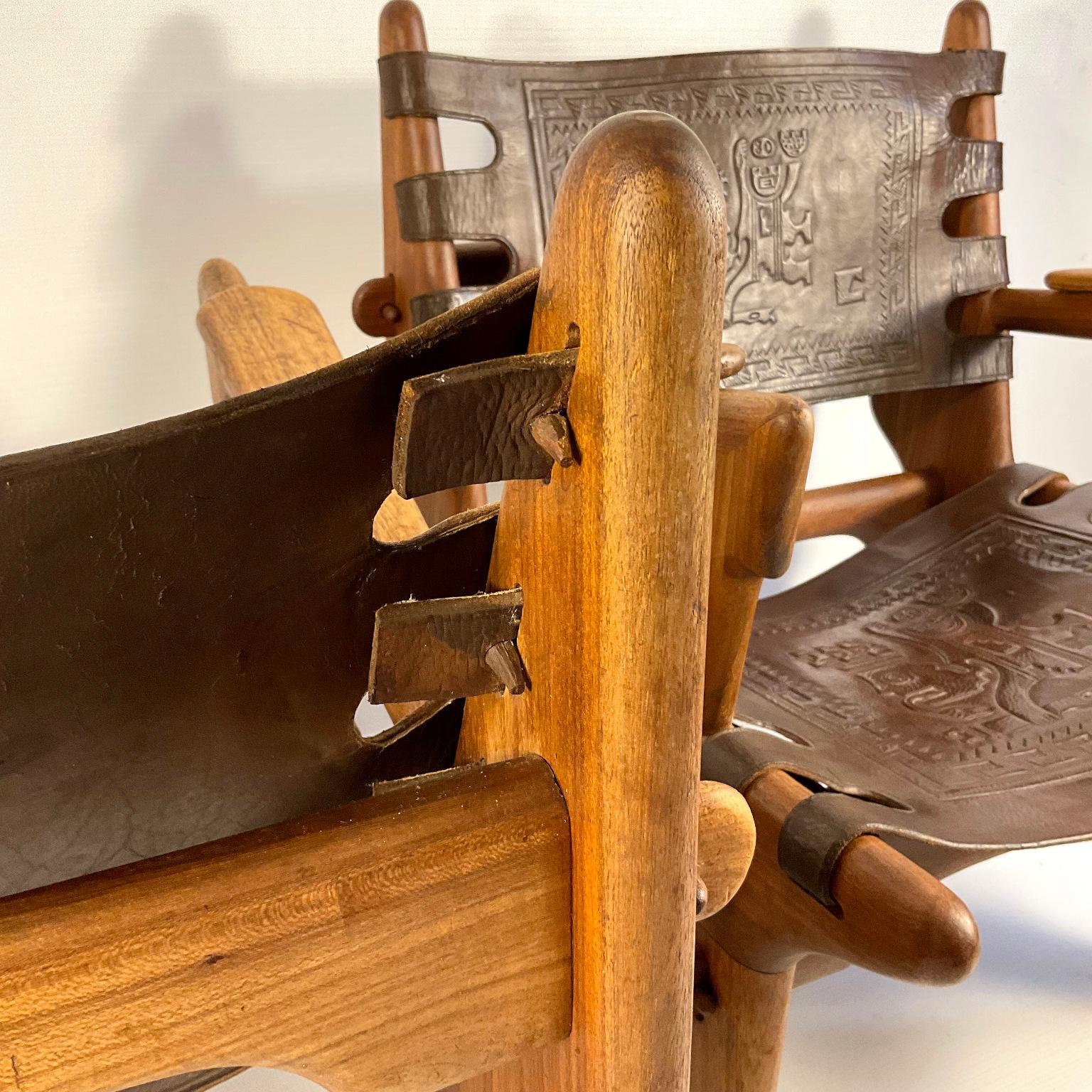 Hand-Crafted 1960s Cotacachi Lounge Chairs by Angel Pazmino for Muebles de Estilo For Sale