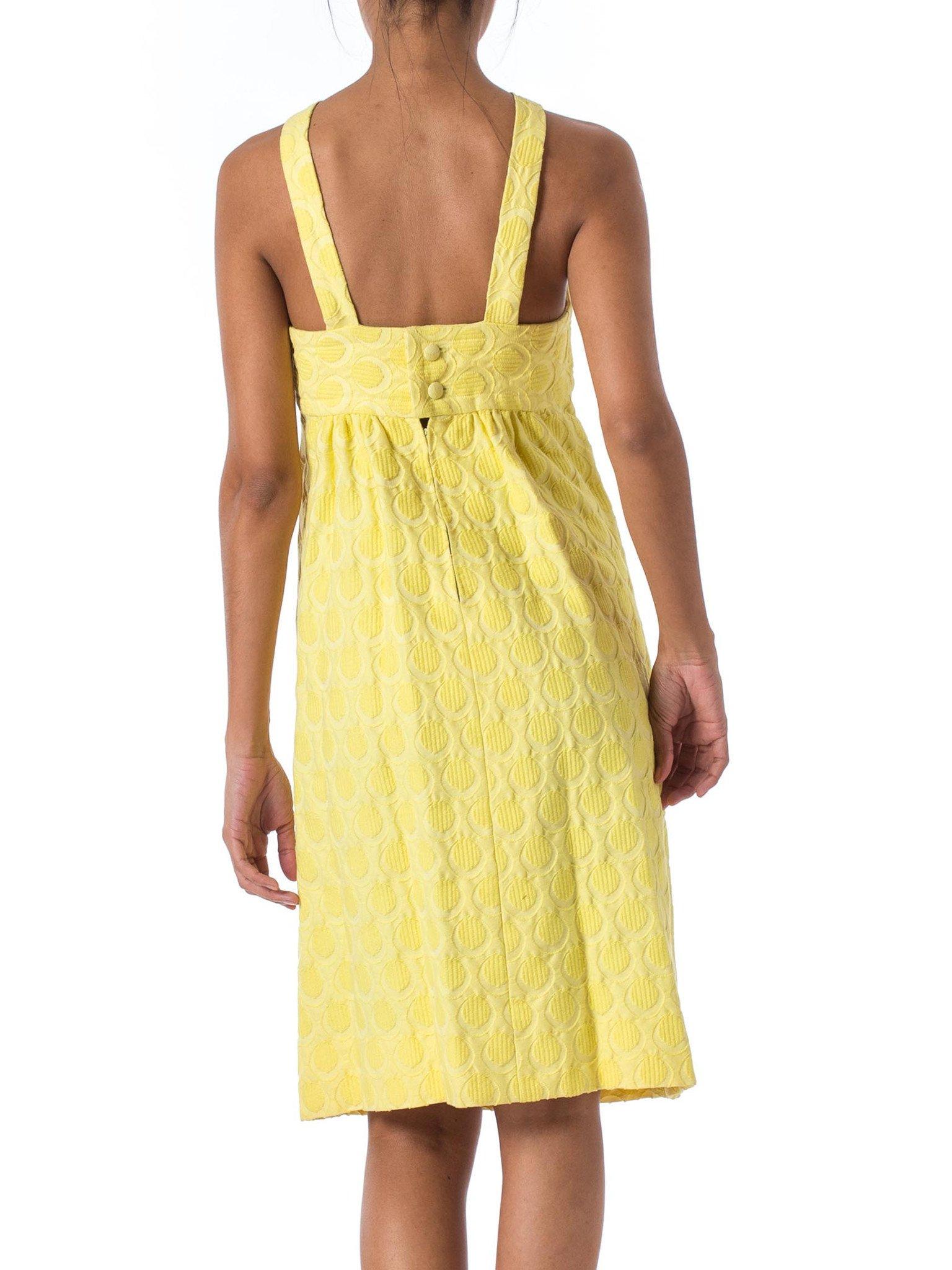 1960S Cotton Jaquard MOD Yellow Dress 1