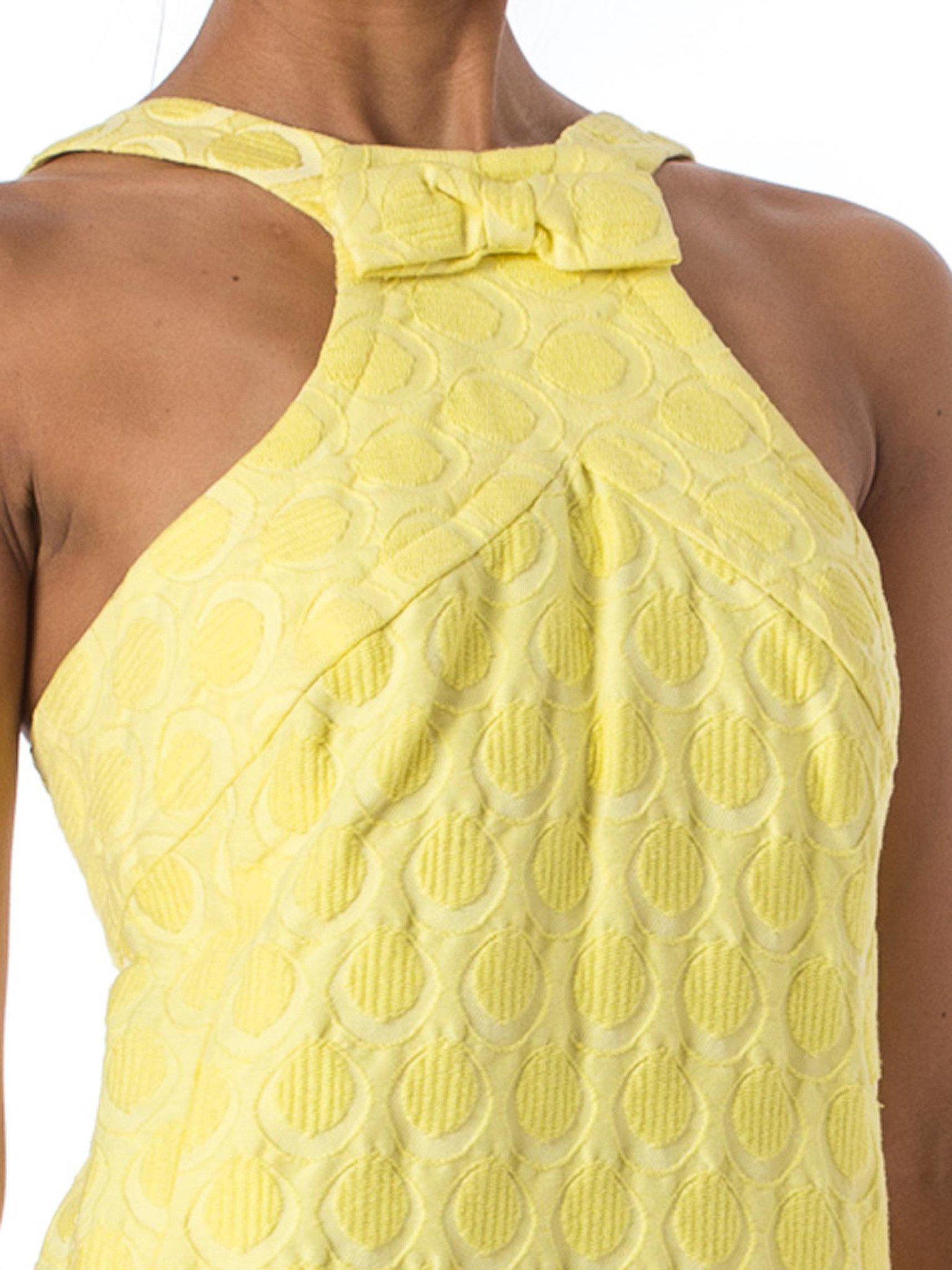 1960S Cotton Jaquard MOD Yellow Dress 2