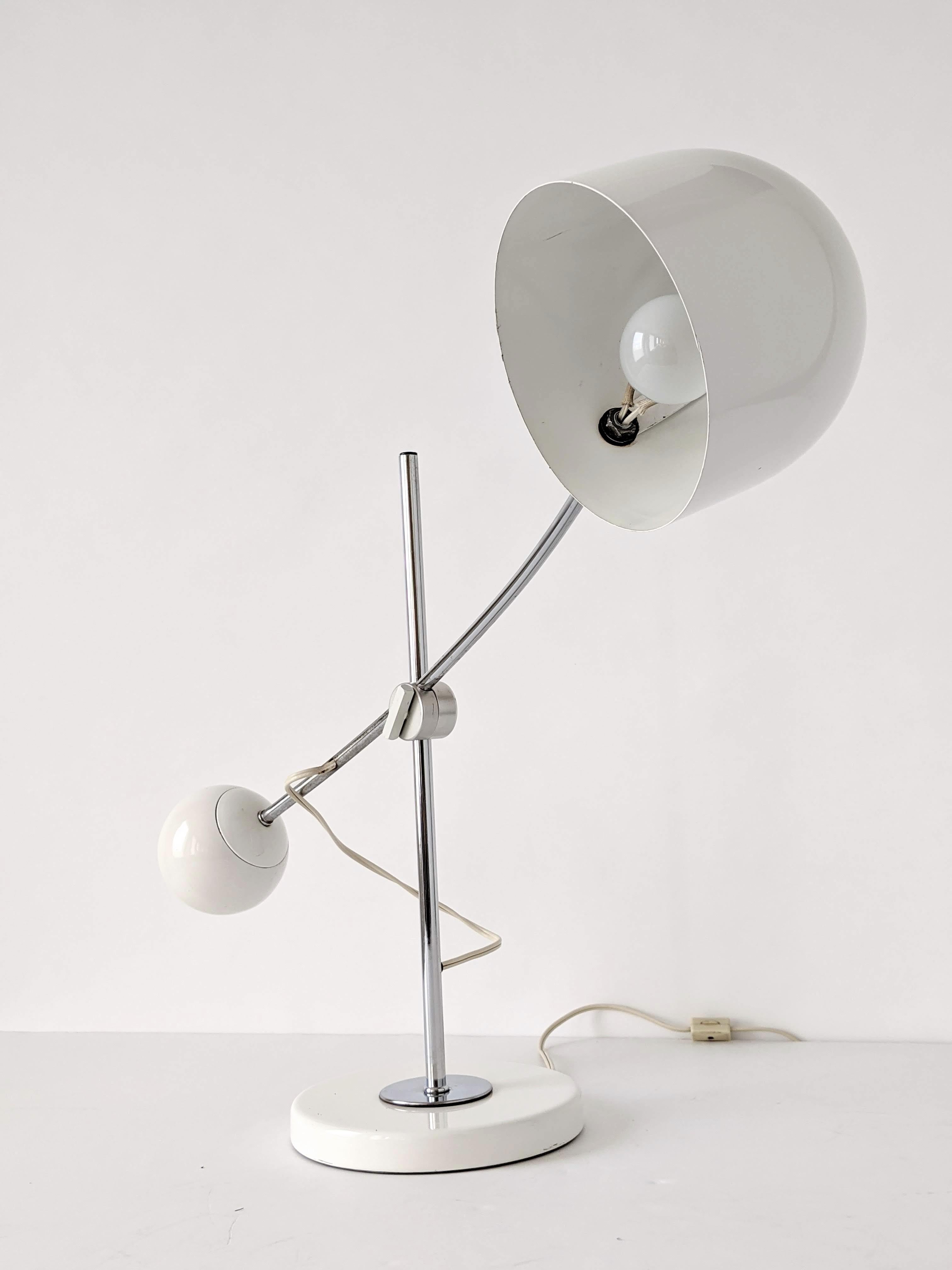 Steel 1960s Counterweight Arched Table Lamp, USA For Sale