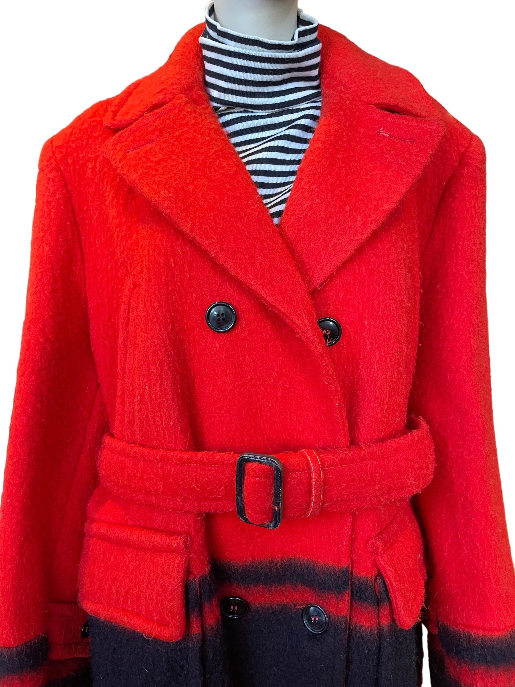 Red 1960s Coureaur de Bois Wool Jacket  For Sale