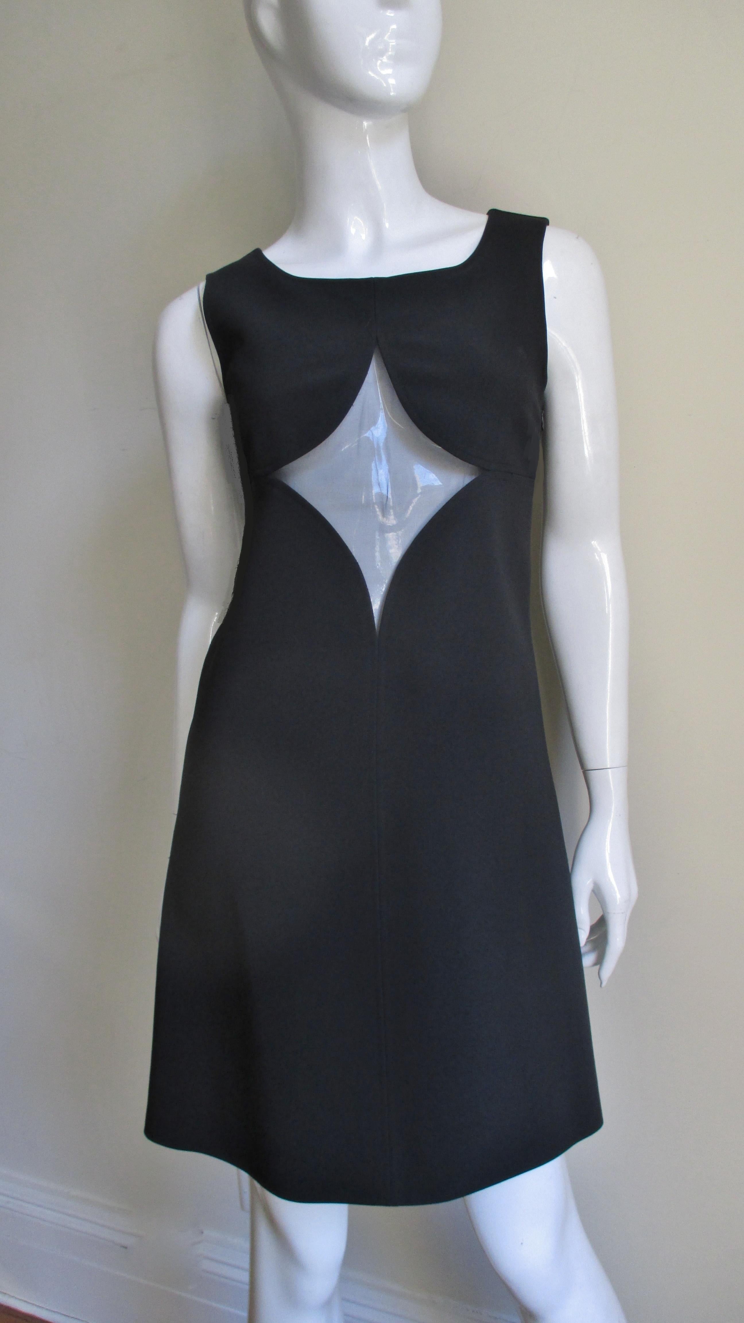 Black  Courreges 1960s Dress with Cut outs