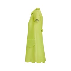 1968 Courreges Haute Couture Green Mod Dress