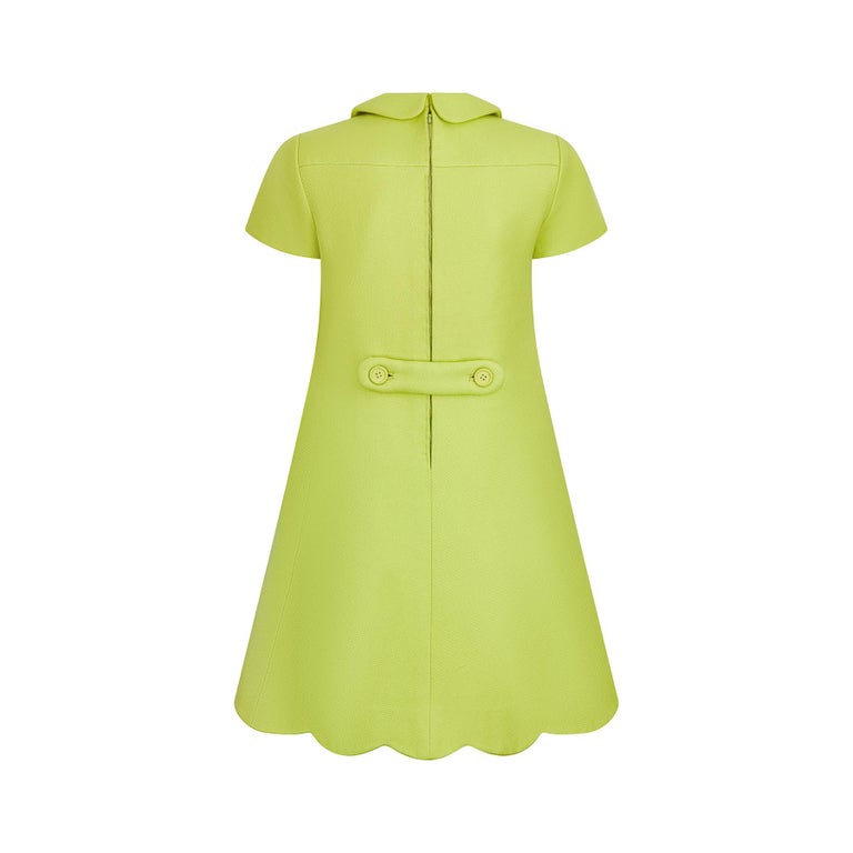 1960s Courreges Haute Couture Green Mod Dress For Sale at 1stDibs