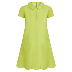 1968 Courreges Haute Couture Green Mod Dress