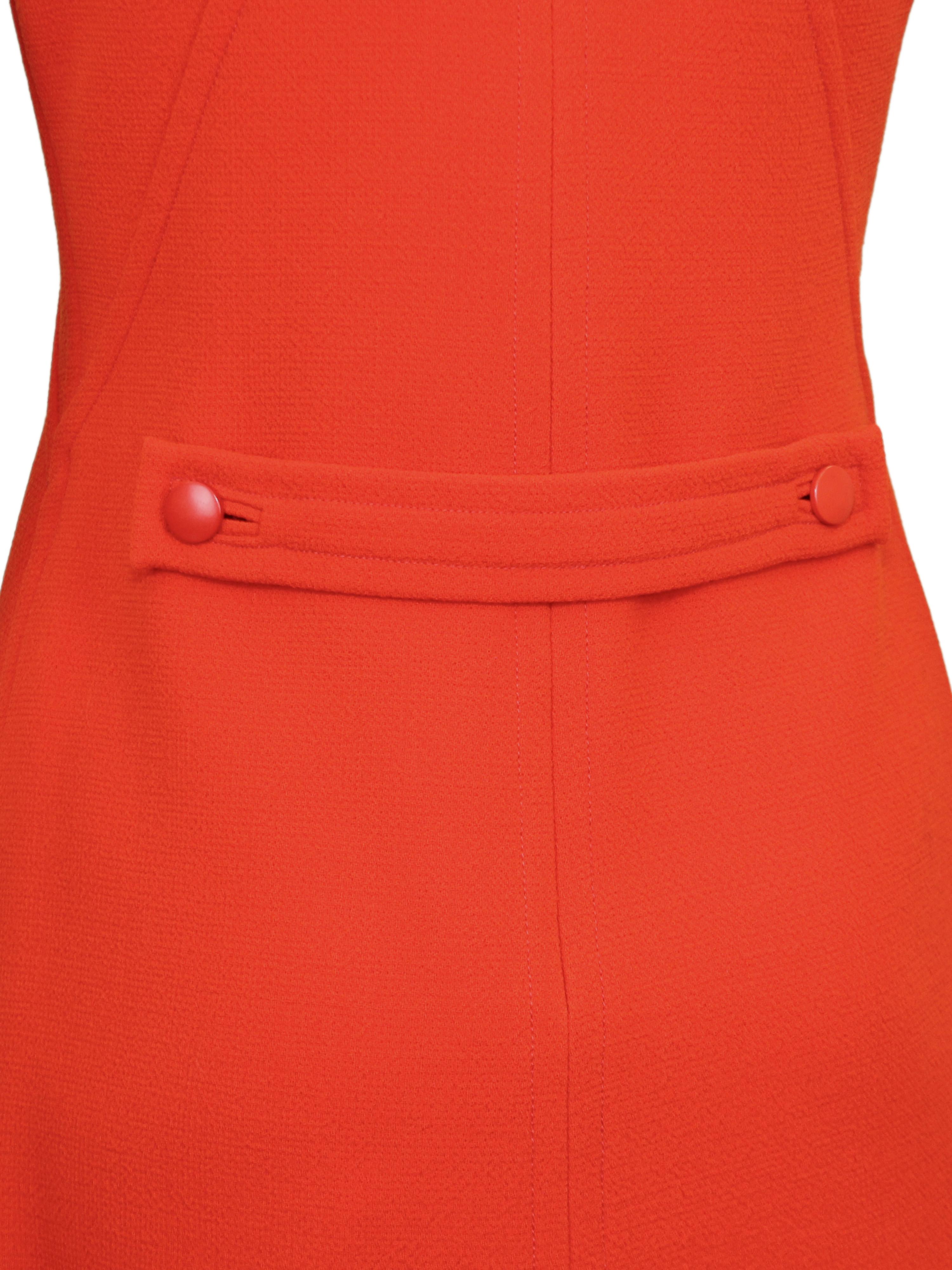 Donna Abito a turni in lana Courreges rosso/arancio degli anni '60 in vendita
