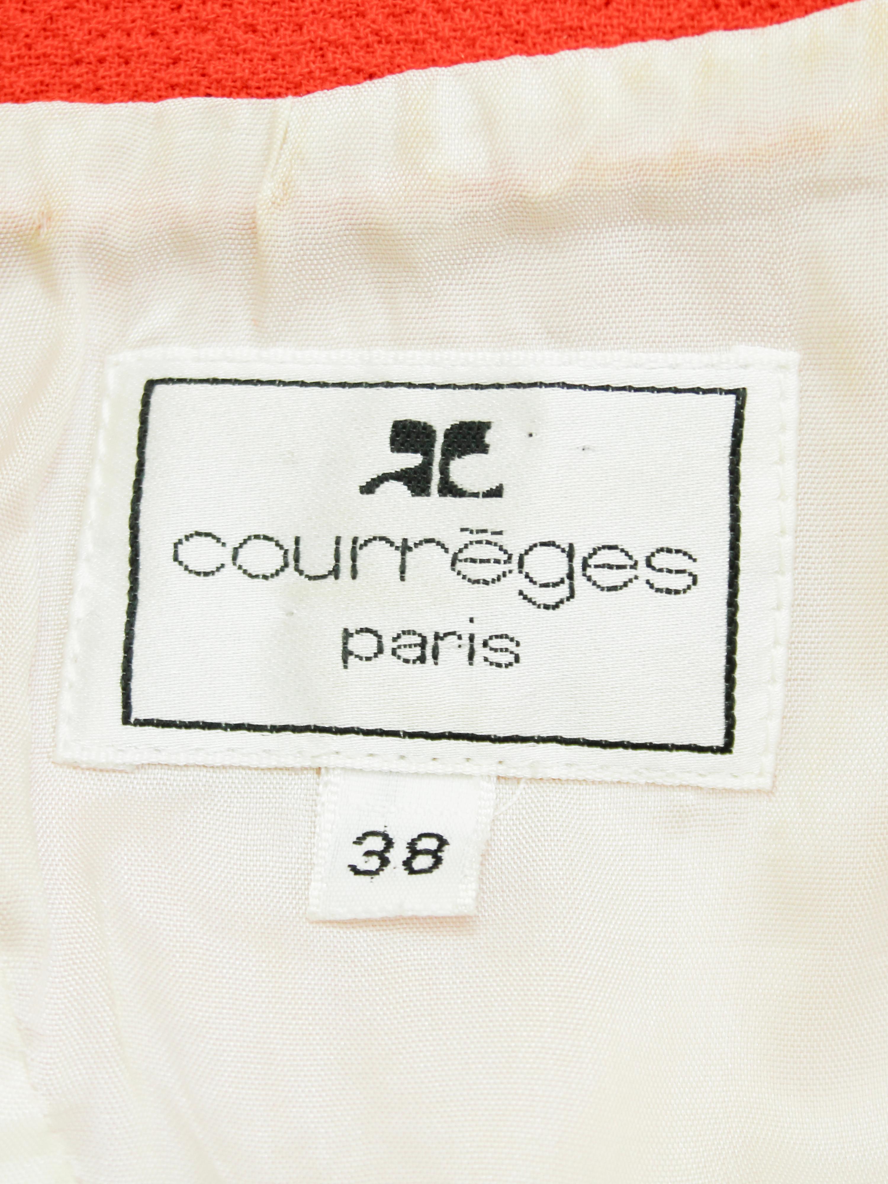 Abito a turni in lana Courreges rosso/arancio degli anni '60 in vendita 4