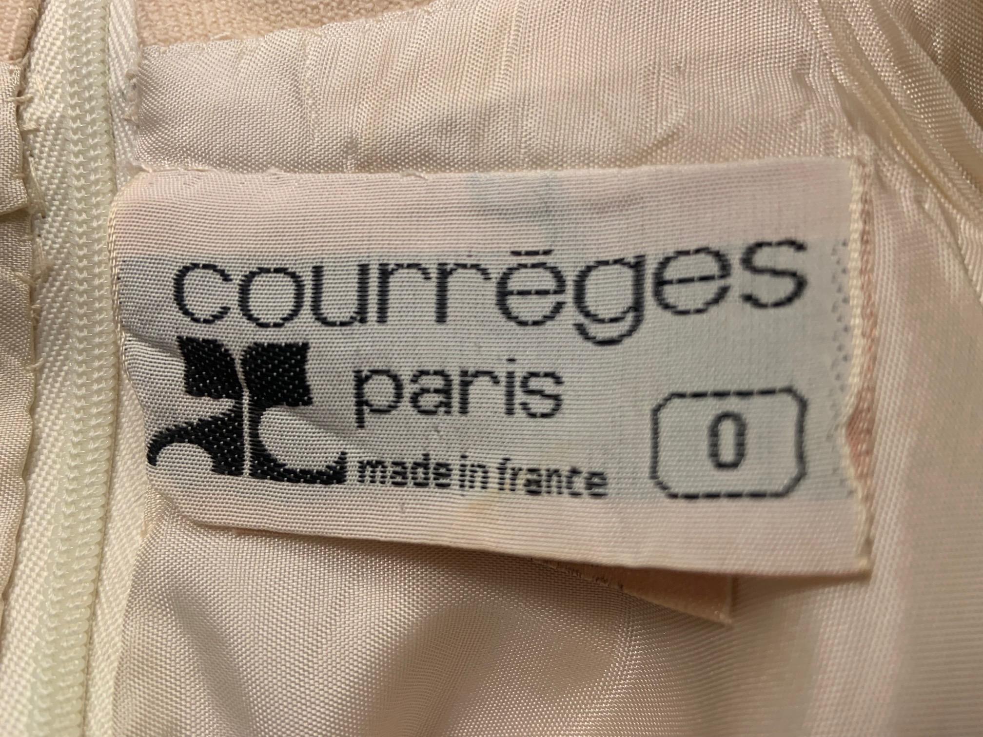 1960's Courreges Winter White Wool Dress with Band Detail For Sale 6