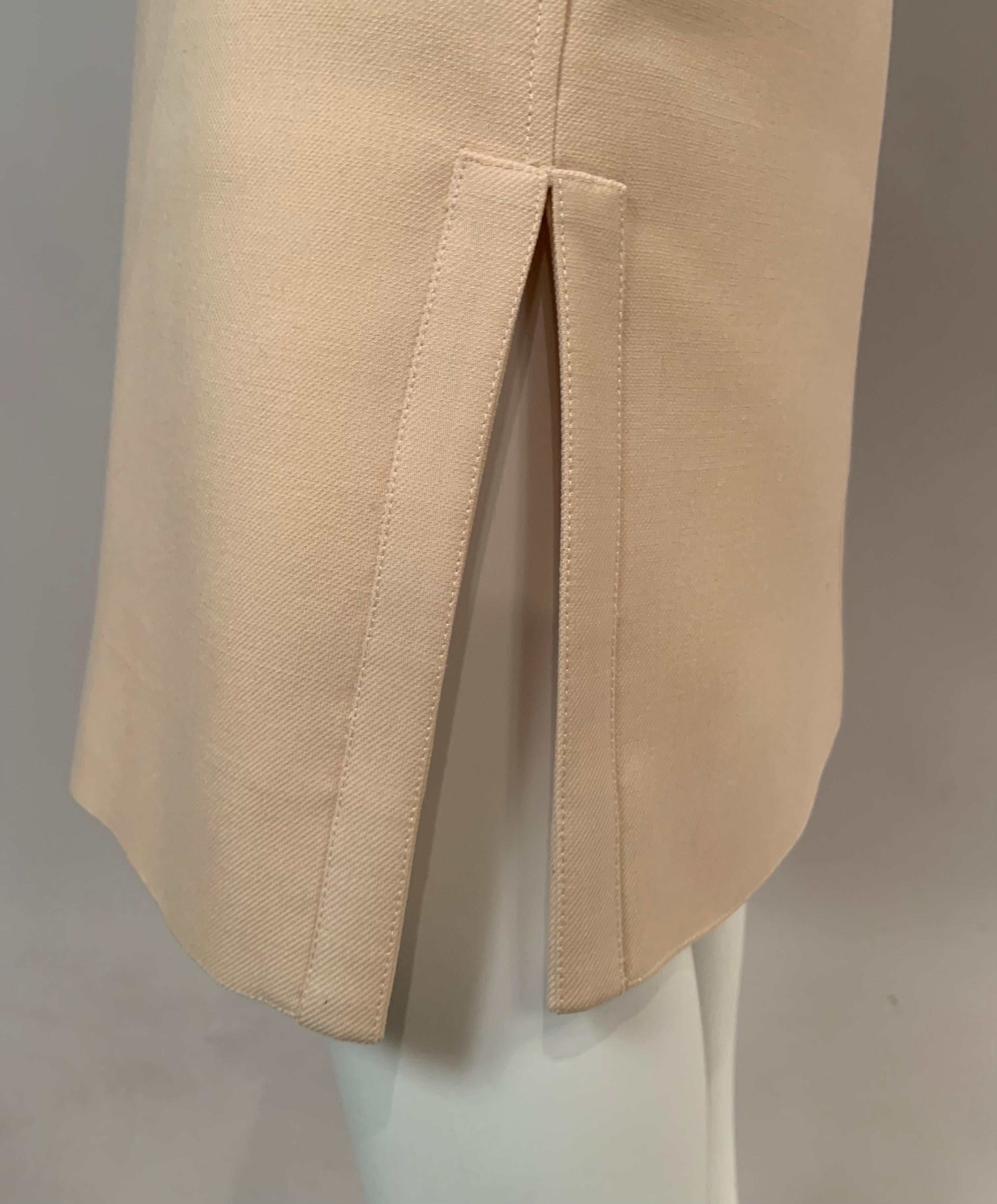 1960's Courreges Winter White Wool Dress with Band Detail For Sale 2