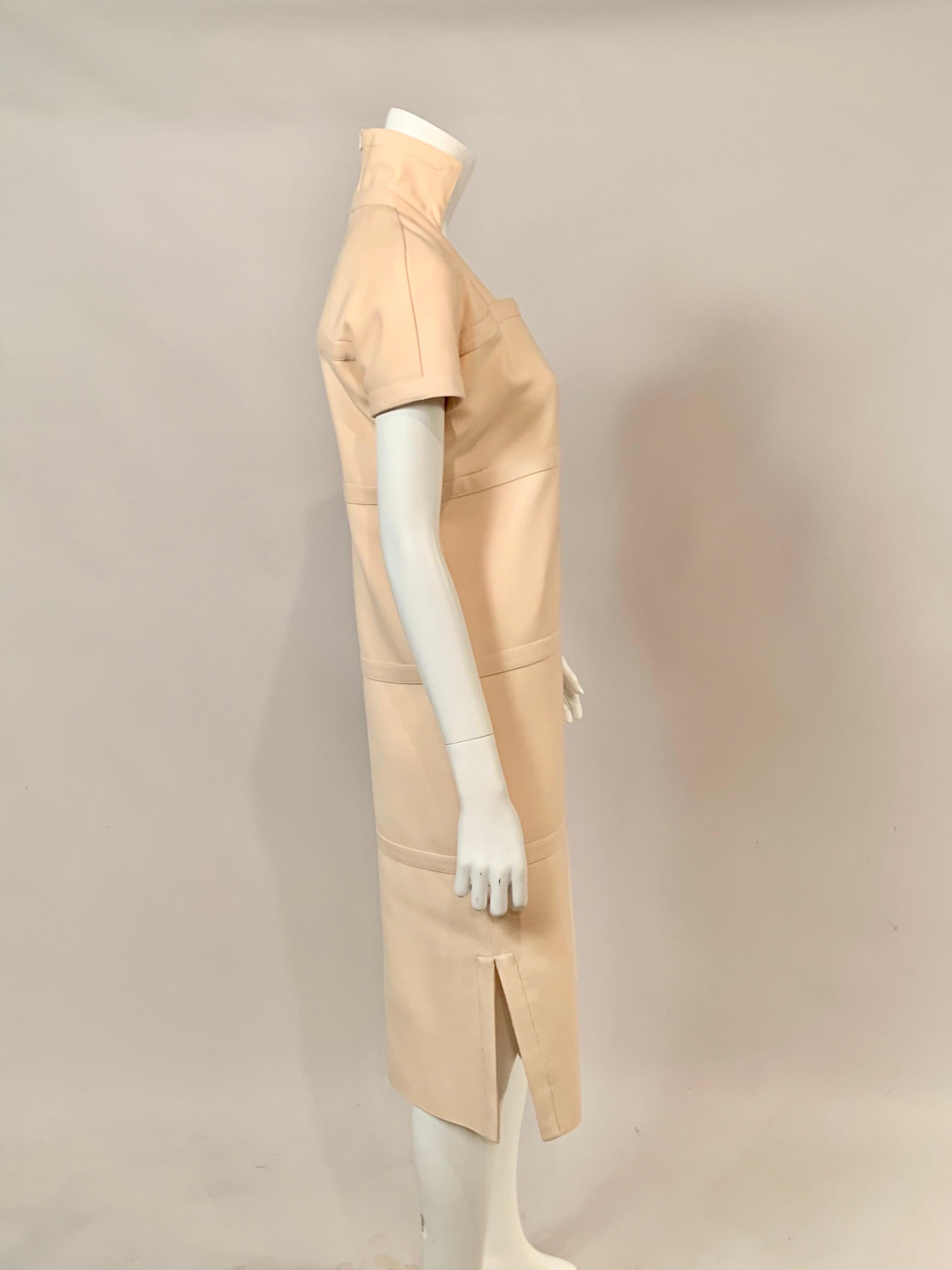 1960's Courreges Winter White Wool Dress with Band Detail For Sale 5