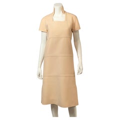 1960's Courreges Winter White Wool Dress with Band Detail