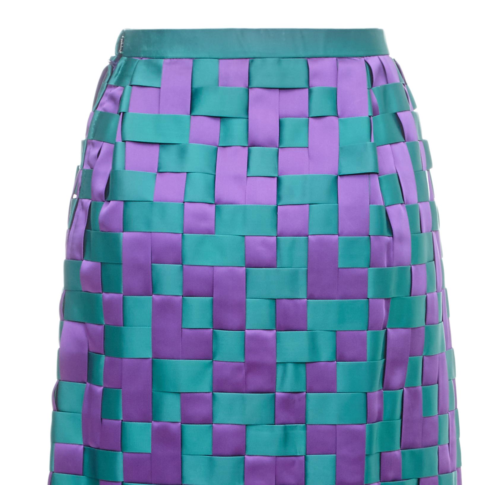 green and purple skirt