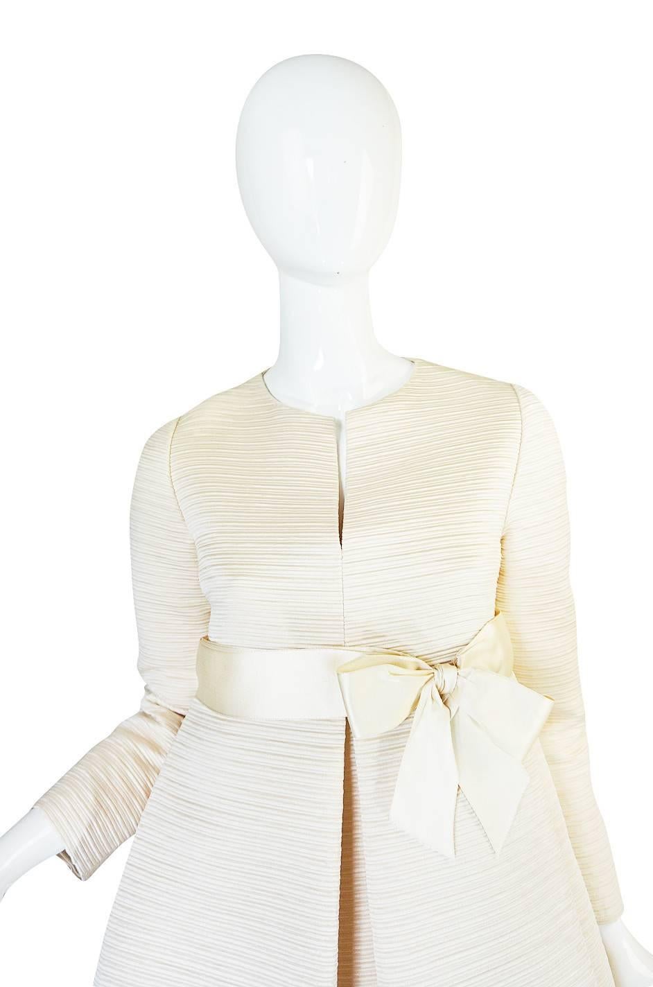 Women's 1960s Couture Gustave Tassell Pleated Silk Dress
