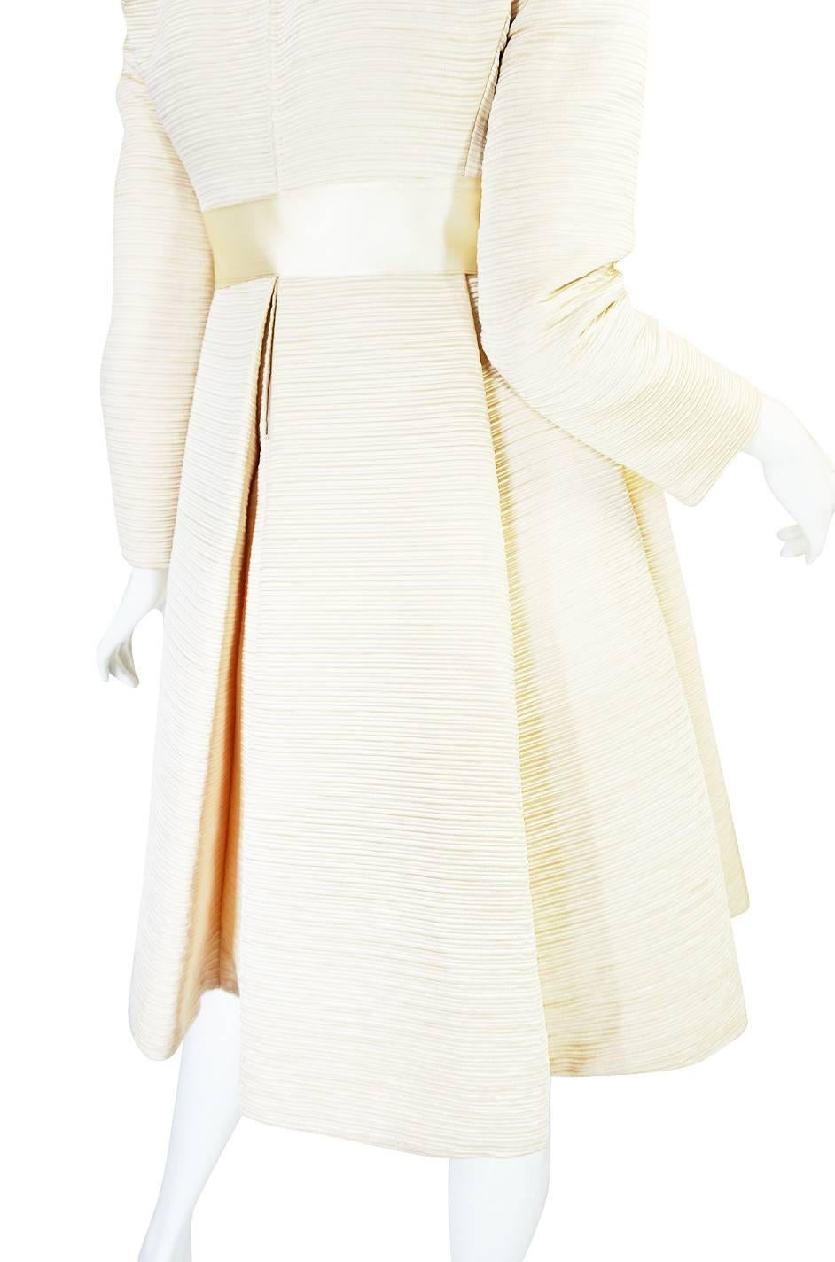 1960s Couture Gustave Tassell Pleated Silk Dress 2