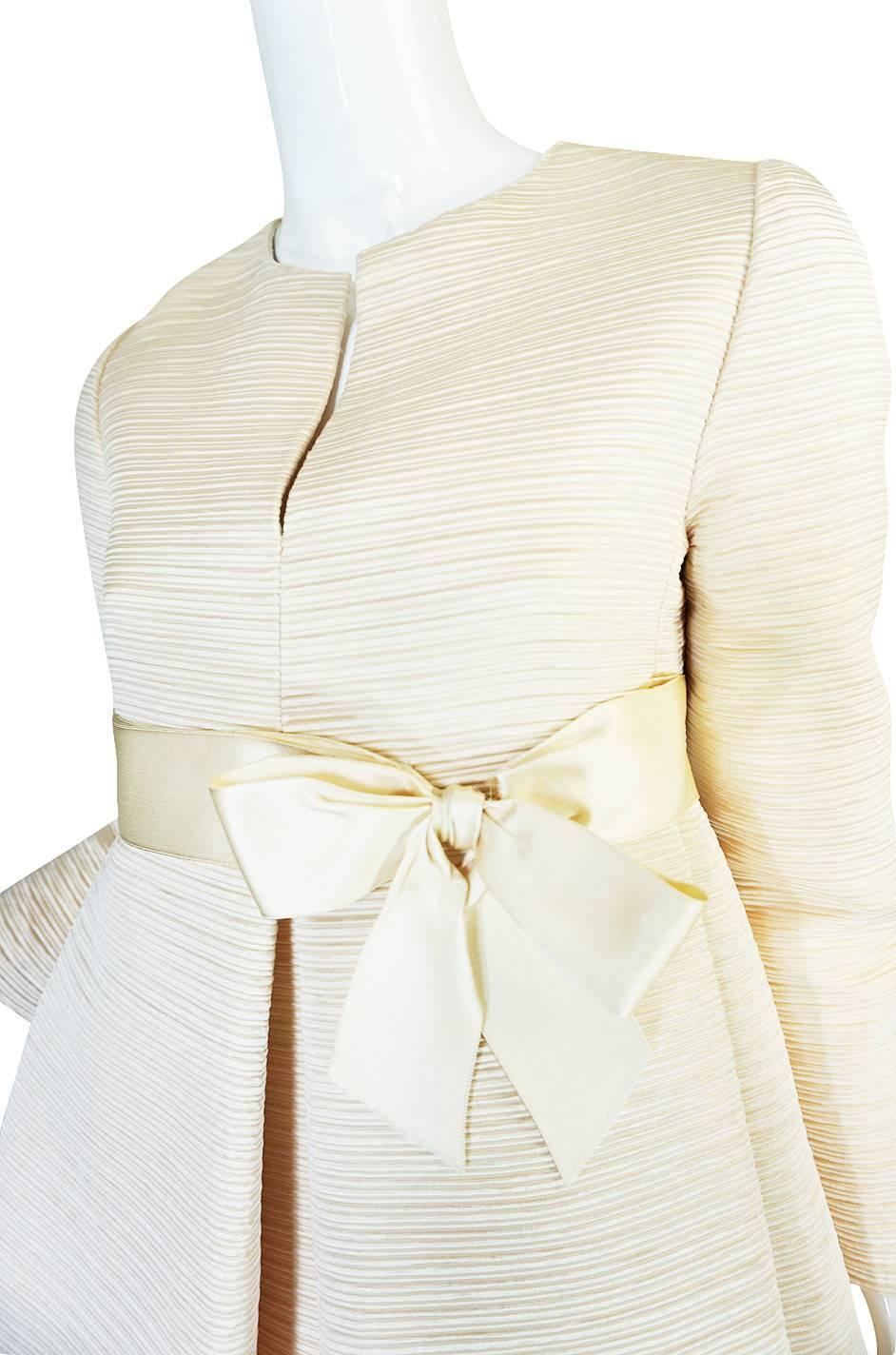 1960s Couture Gustave Tassell Pleated Silk Dress 3