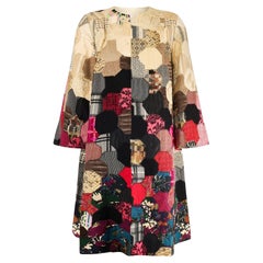 1960s Couture Hexagon Patchwork Duster Coat