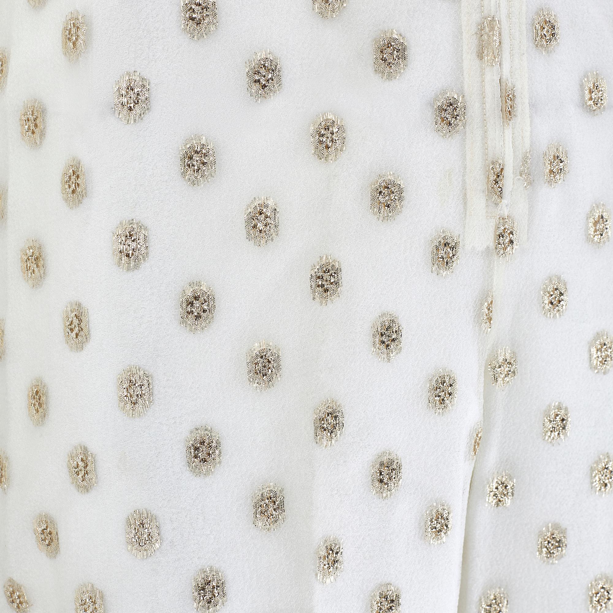 1960s Cream and Gold Lame Textured Trousers In Excellent Condition For Sale In London, GB