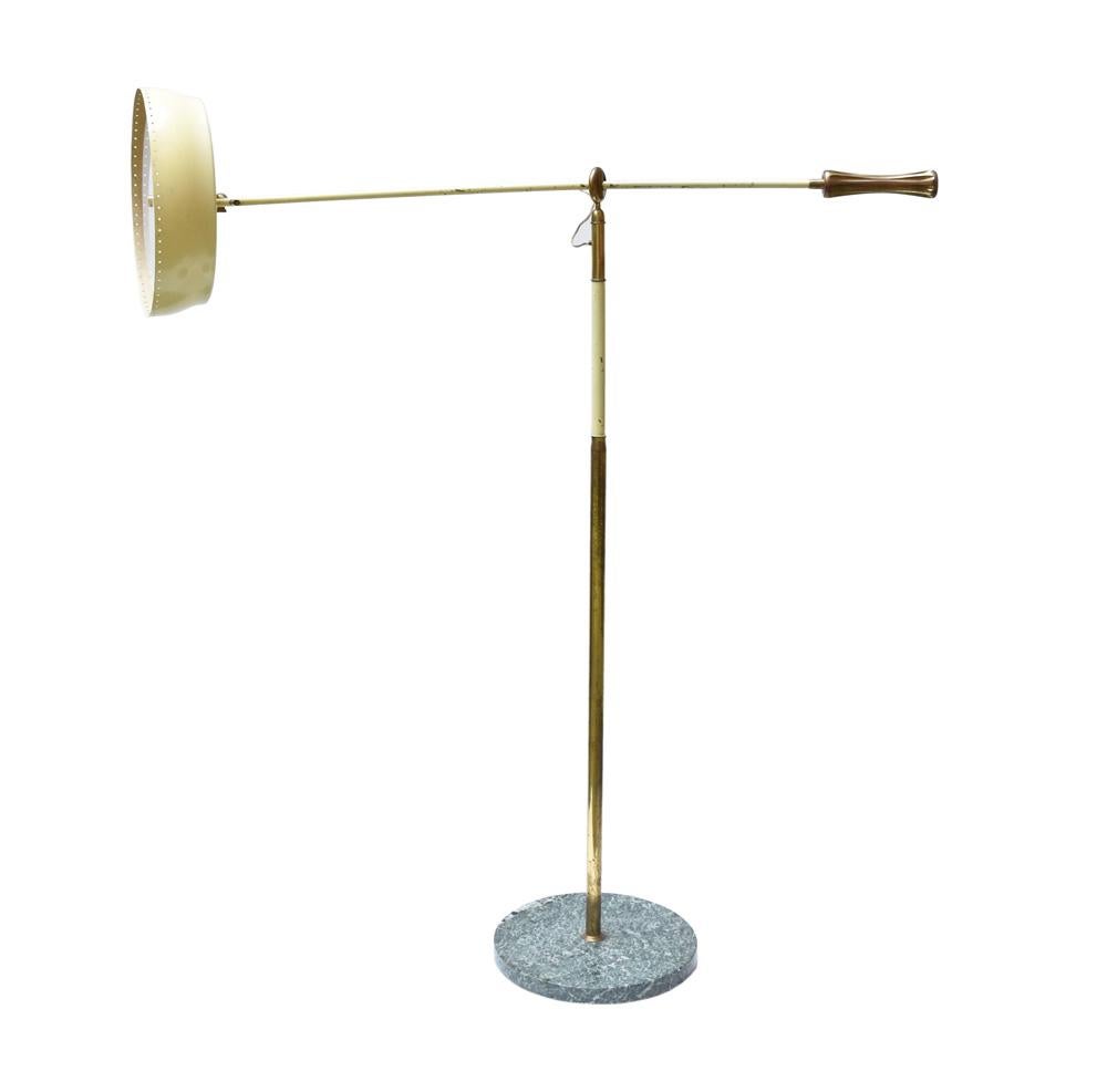 1960s Cream Color Pivot Floor Lamp by Angelo Lelli, Italian Design For Sale 4