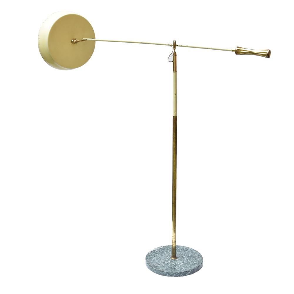 1960s Cream Color Pivot Floor Lamp by Angelo Lelli, Italian Design For Sale 5