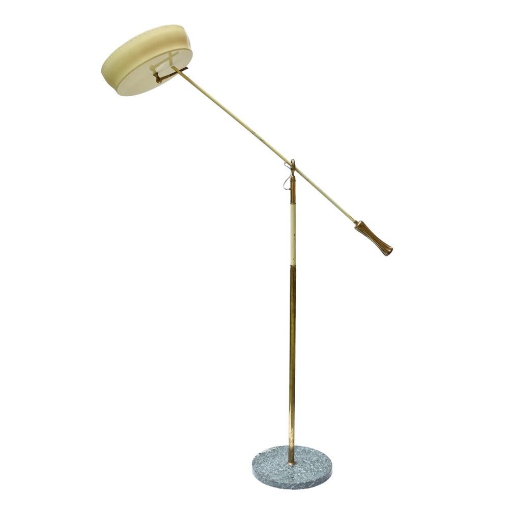 1960s Cream Color Pivot Floor Lamp by Angelo Lelli, Italian Design For Sale 2
