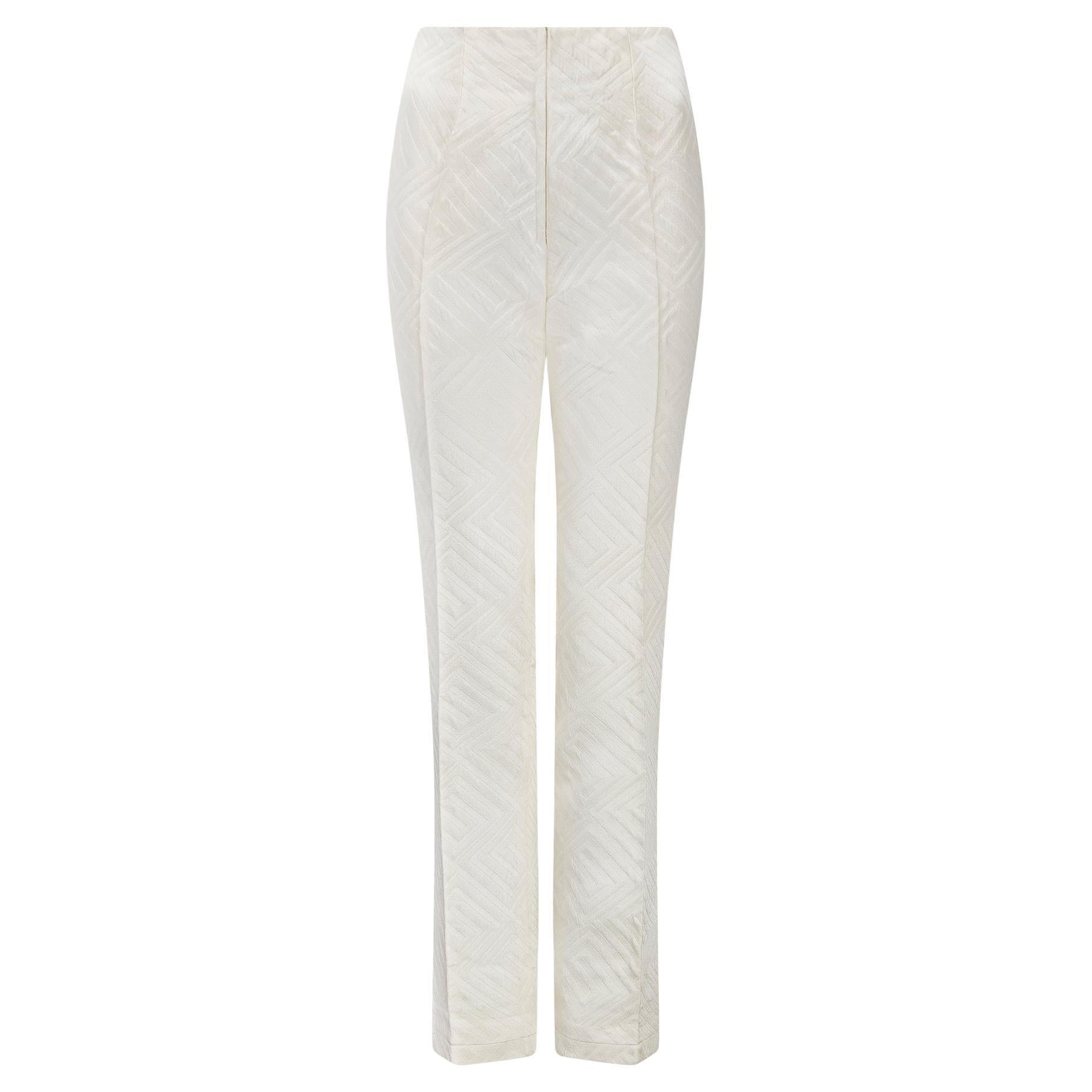1960s Cream Jacquard Trousers