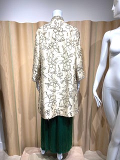 1960s Cream Silk Embellished Beaded  Coat