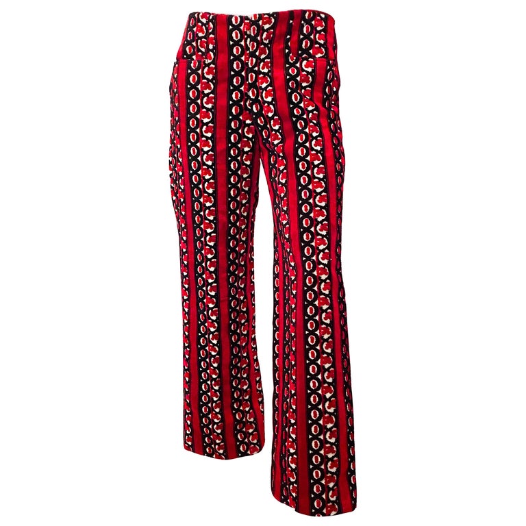 1960s Crimson Red Chenille Hip Hugger Pants at 1stDibs | hiphugger ...