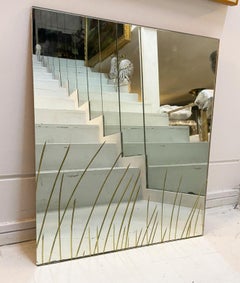 1960s Cristal Arte Engraved Mirror