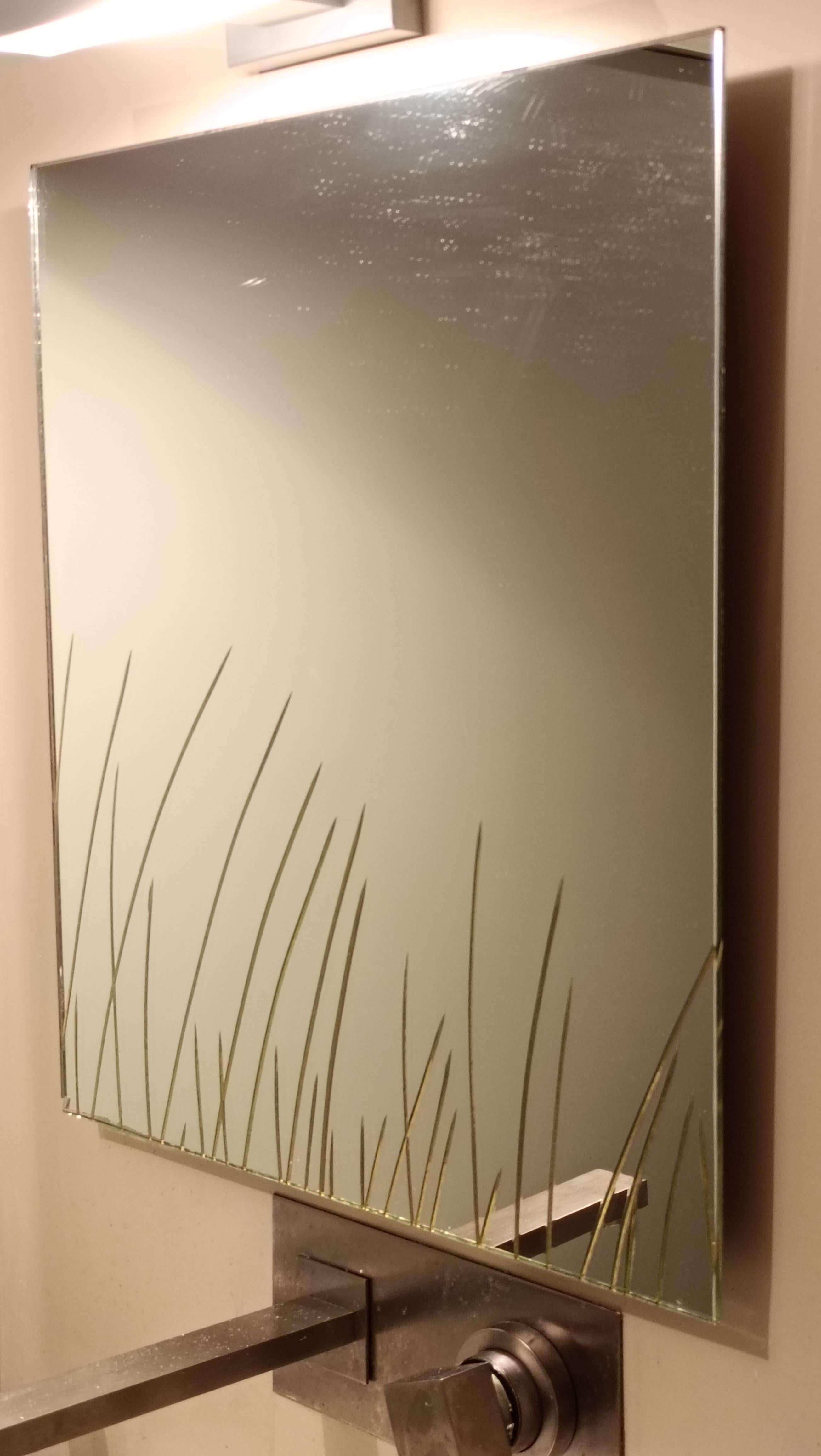 1960er Jahre Cristal Arte Spiegel mit Gravur im Angebot 2