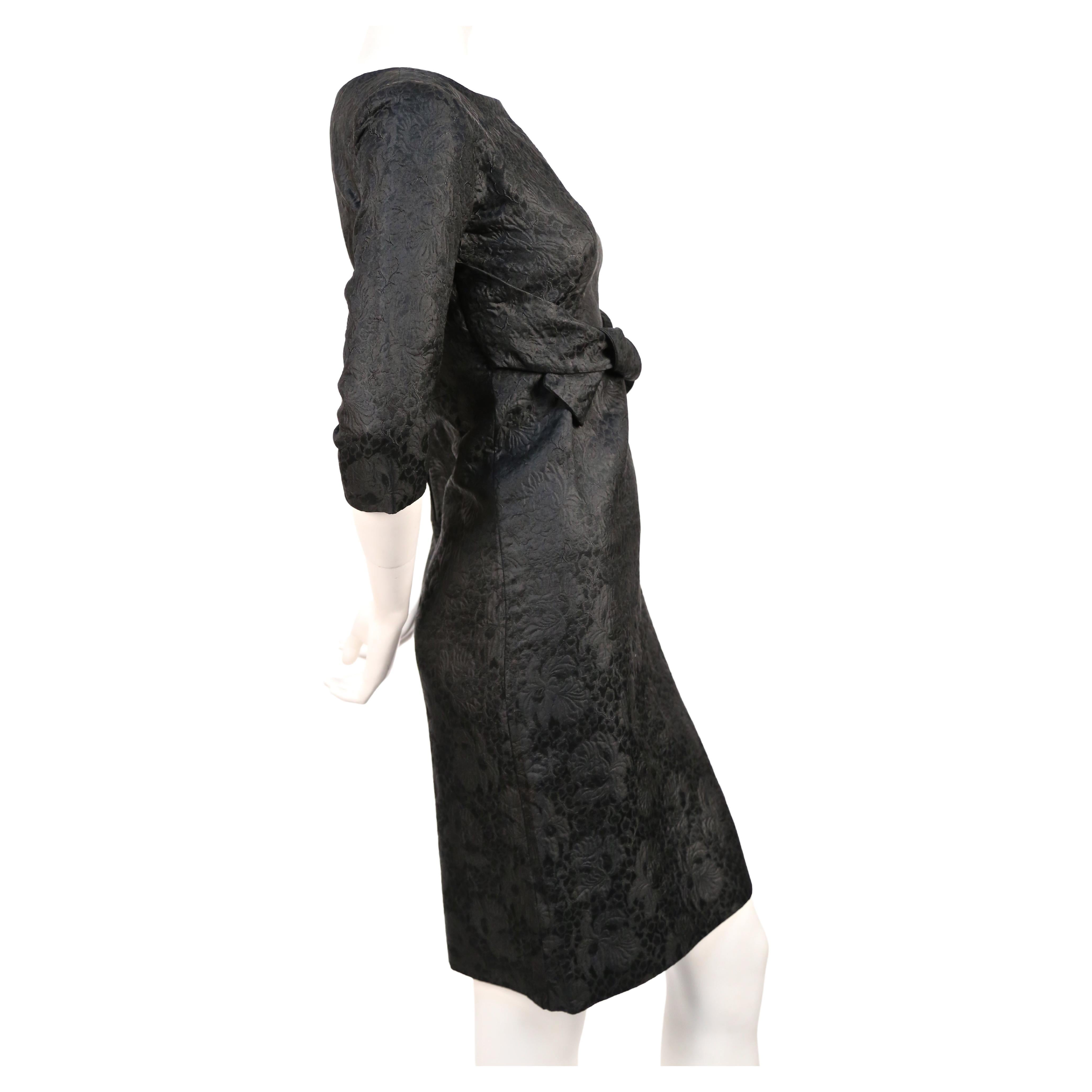 Robe et veste en brocart noir haute couture Cristóbal Balenciaga des années 1960 Bon état - En vente à San Fransisco, CA