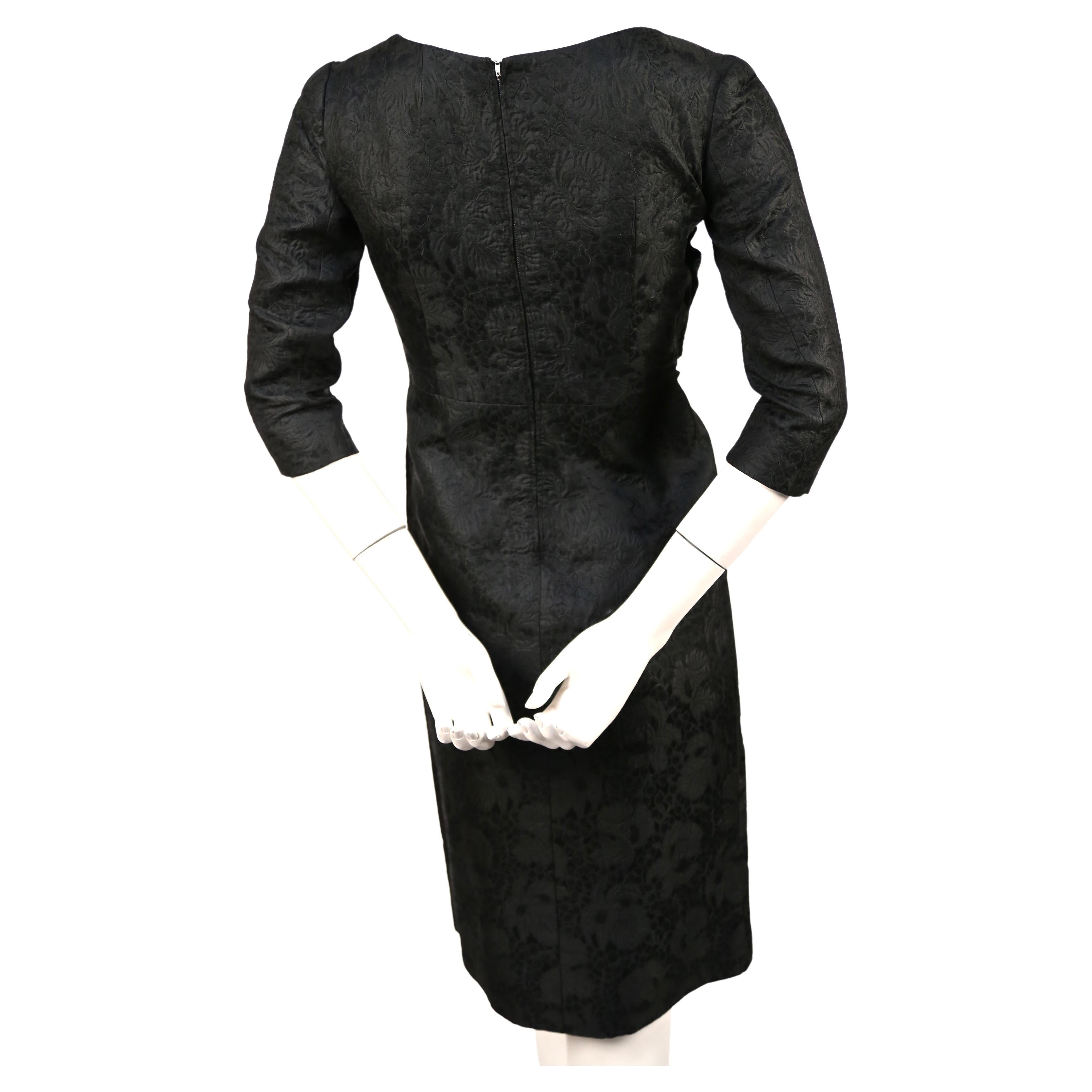Black 1960's Cristóbal Balenciaga haute couture black brocade dress and jacket For Sale