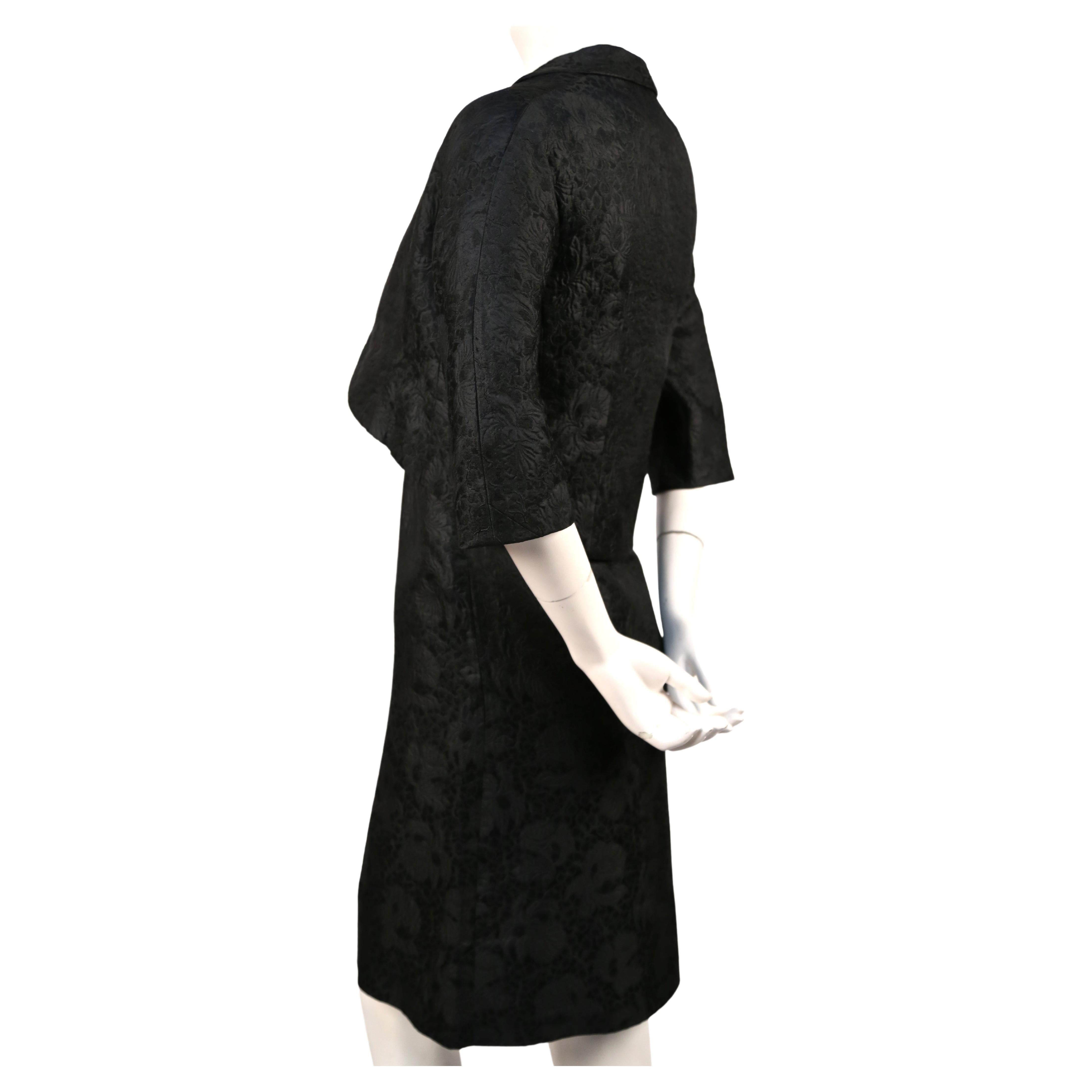 Robe et veste en brocart noir haute couture Cristóbal Balenciaga des années 1960 en vente 3