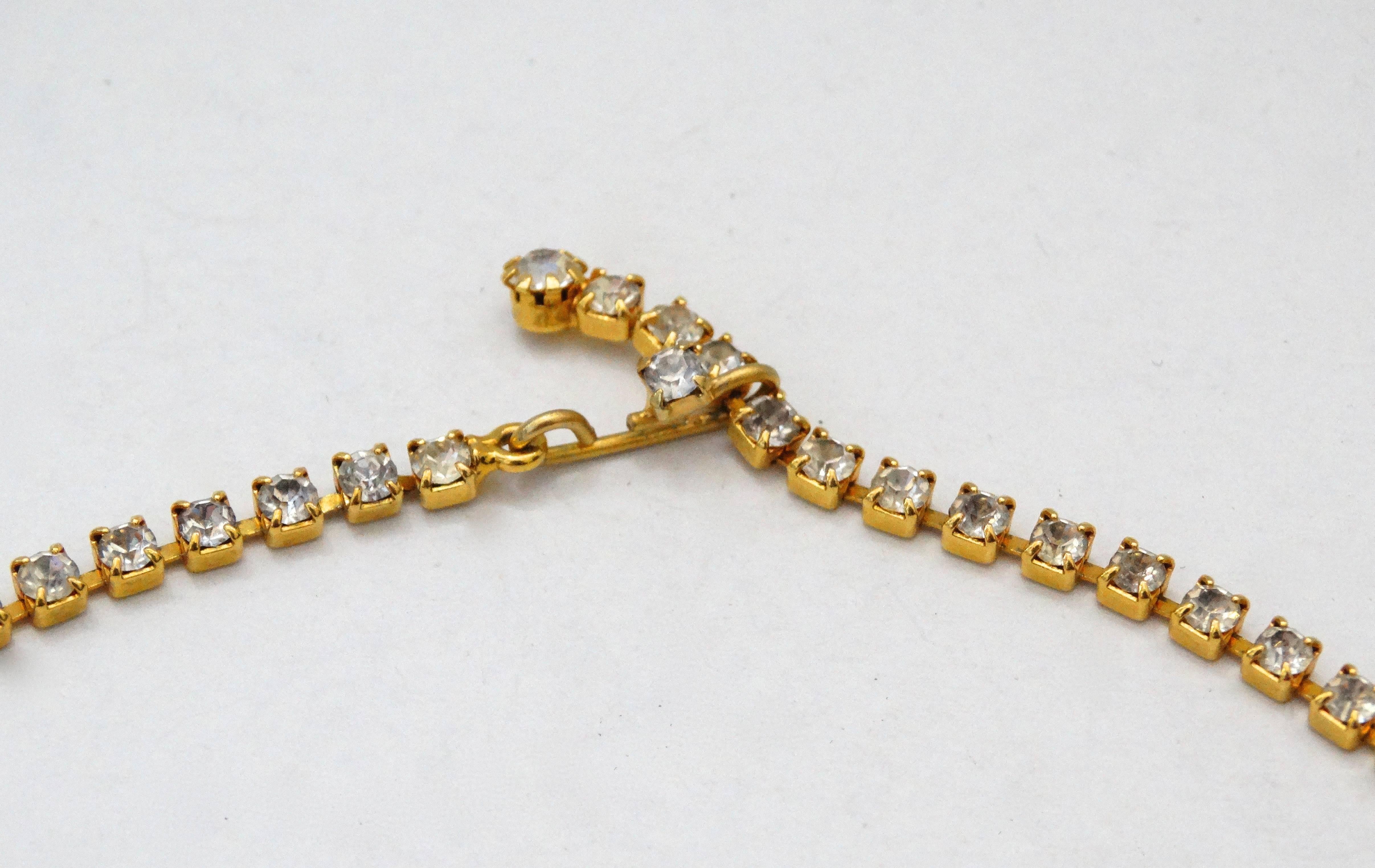 Women's 1960s Crystal & Rhinestone Bib Necklace  For Sale