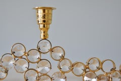 1960s Crystal and Gilt Brass Candleholder by Palwa, Germany